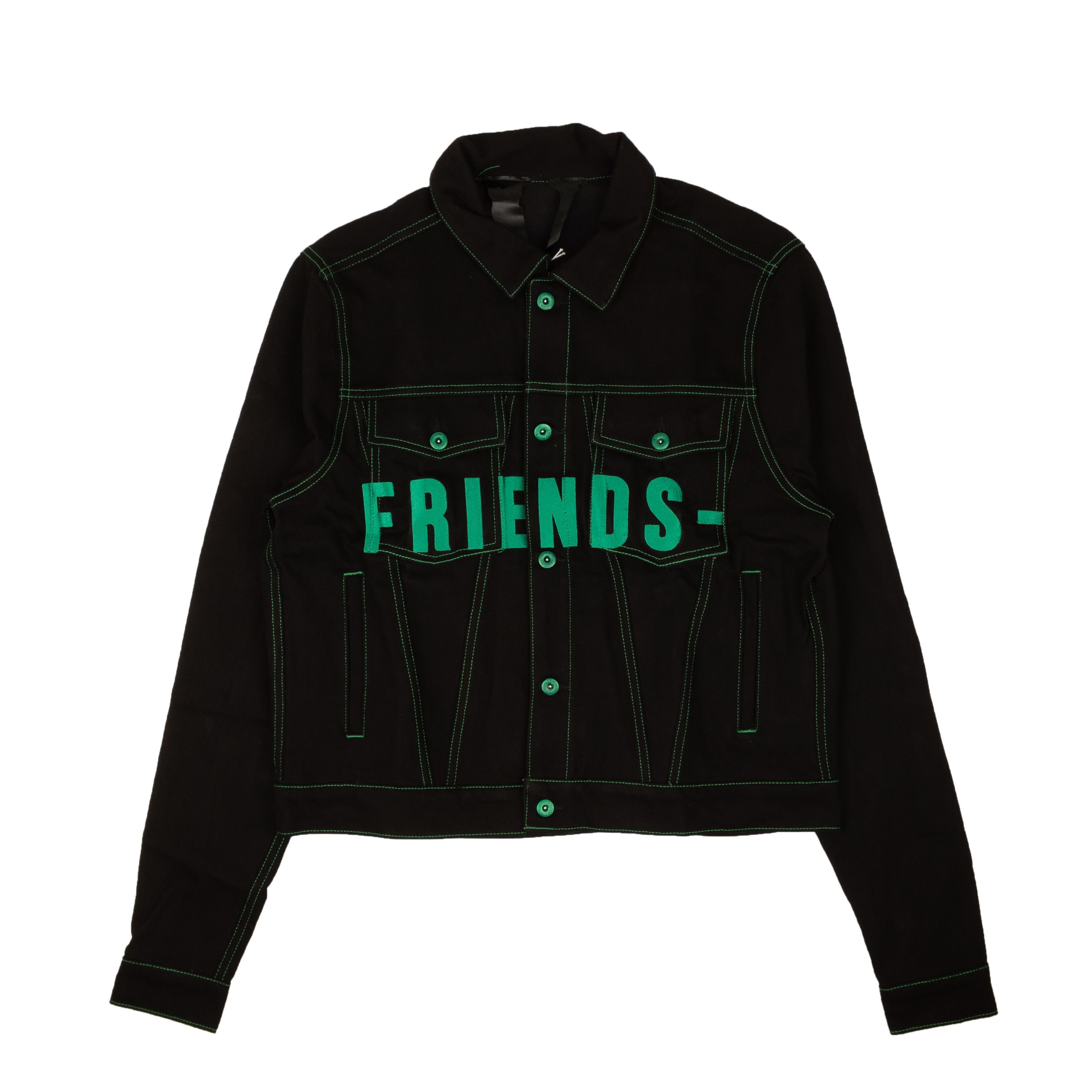 Vlone Black & Green Friends Denim Jacket Size XL Size US XL / EU 56 / 4 - 1 Thumbnail