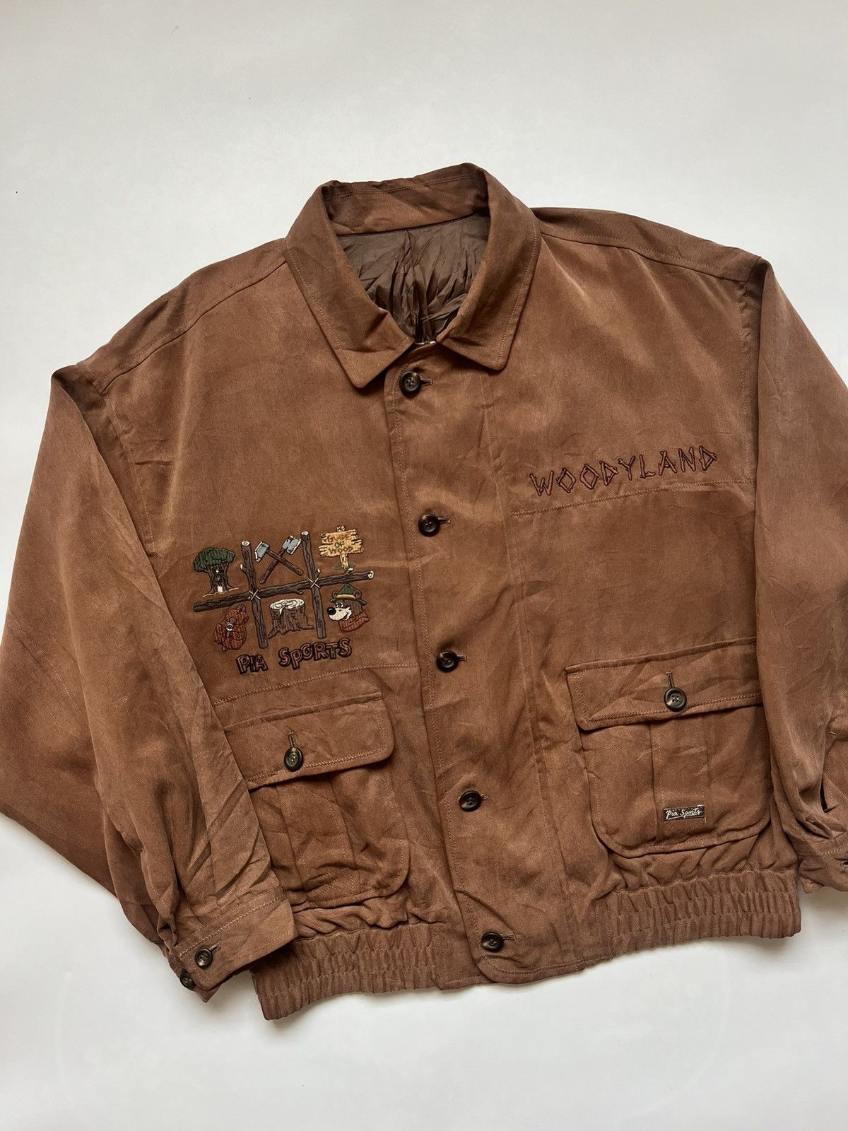 Japanese Brand Vintage 90s Pia Sports Woodyland Bomber Jacket Size US XL / EU 56 / 4 - 2 Thumbnail
