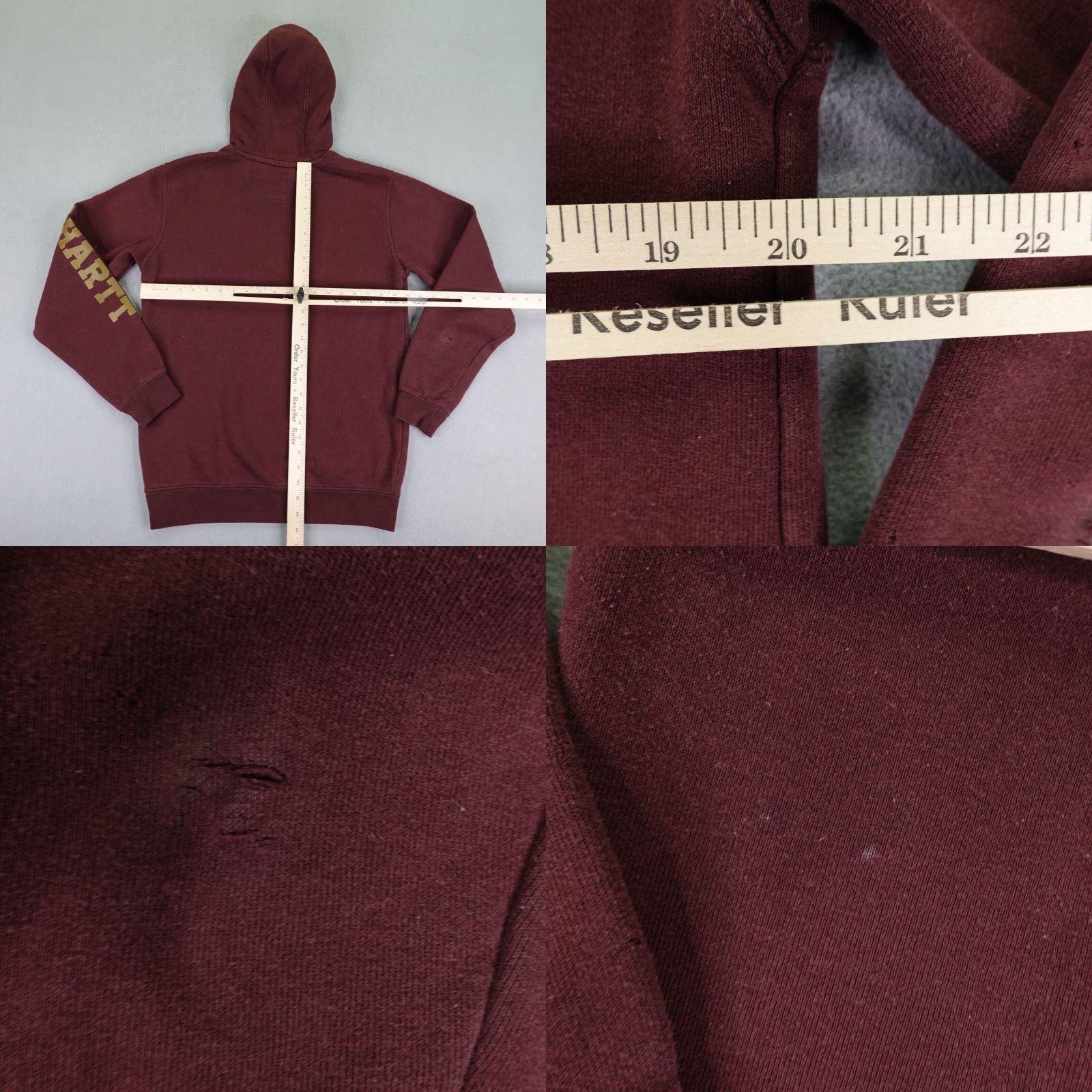 Carhartt VINTAGE Carhartt Hoodie Mens Small Red Burgundy Loose Fit Logo Midweight Sweatshirt Pullover Hooded Pockets Knit Cotton Polyester Regular Size US S / EU 44-46 / 1 - 8 Thumbnail