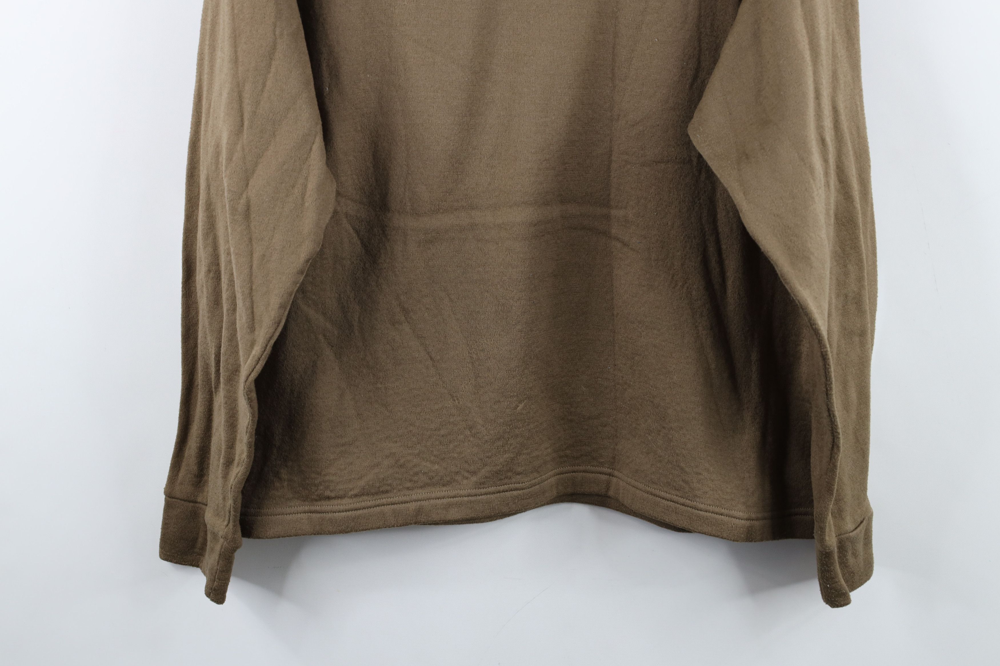Vintage Vintage 90s Streetwear Blank Thermal Fleece Sweatshirt Brown Size US XL / EU 56 / 4 - 12 Thumbnail