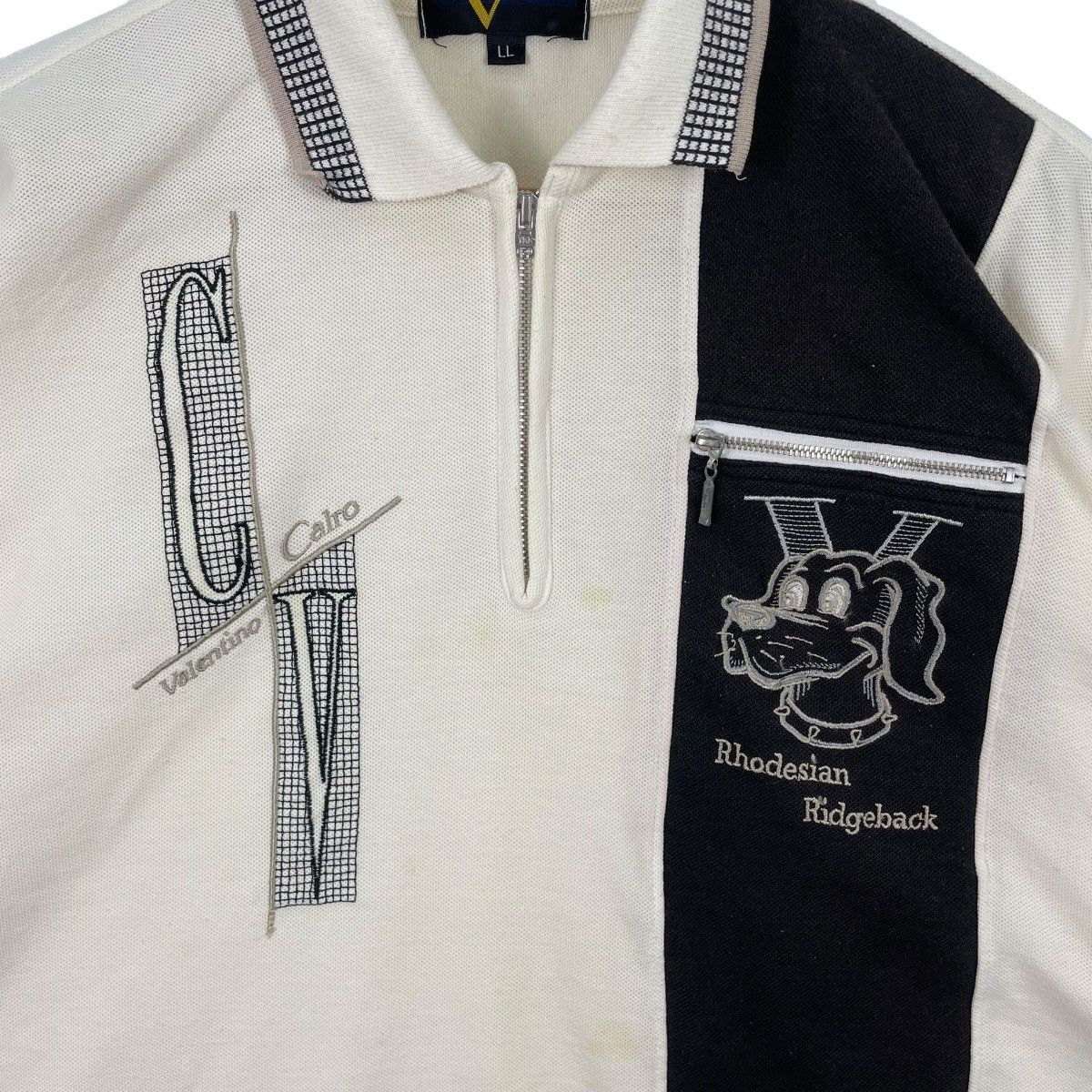 Vintage Vintage Calro Valentino Half Zip Embroid Polo Tshirt Size US L / EU 52-54 / 3 - 3 Thumbnail