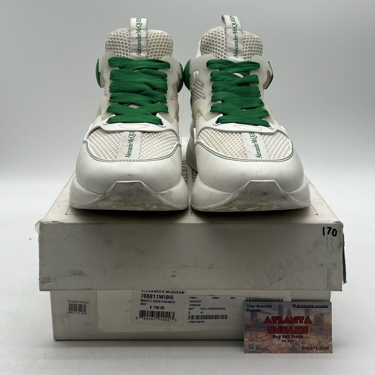 Alexander McQueen Alexander McQueen white green Size US 12 / EU 45 - 2 Thumbnail