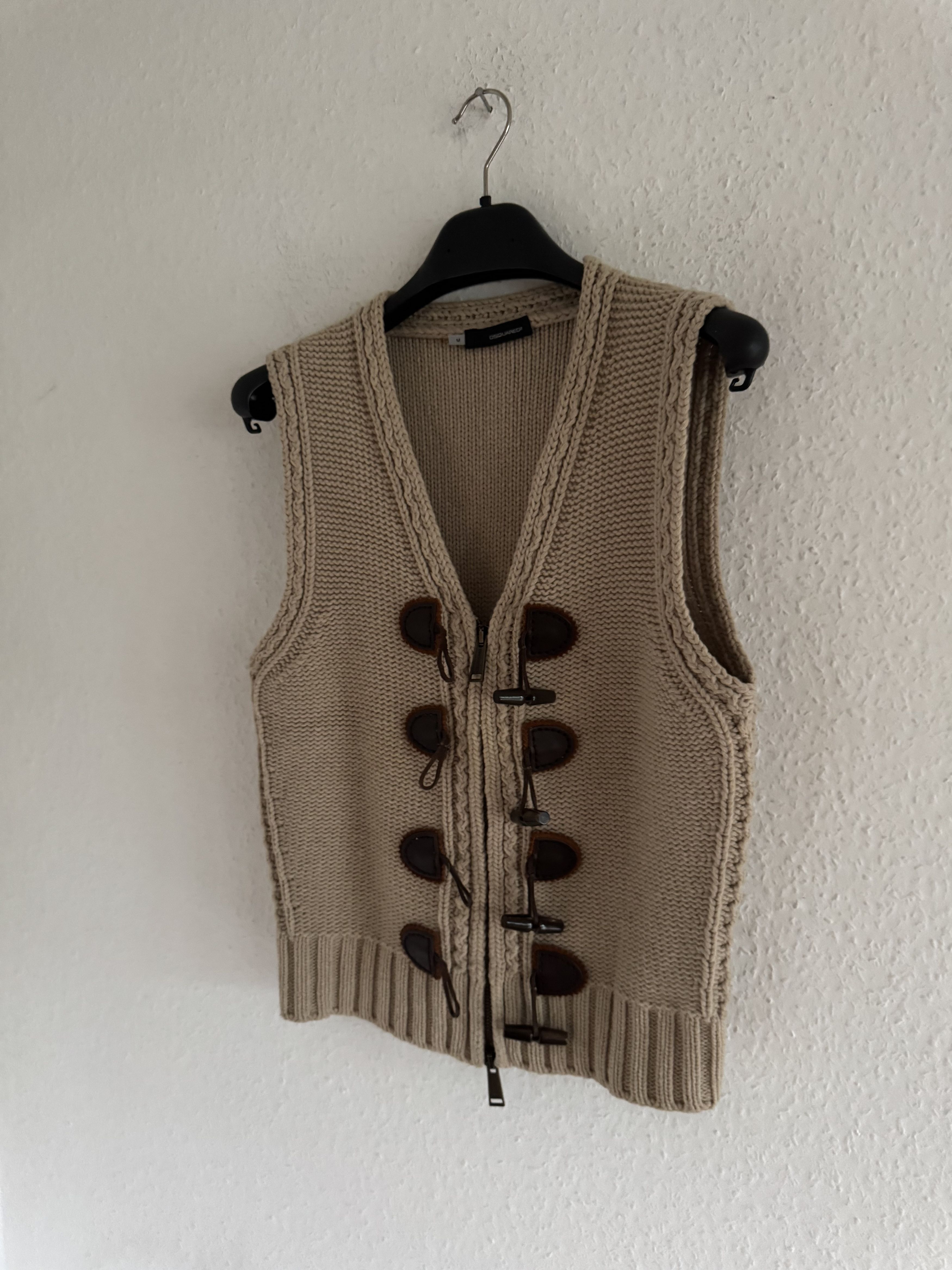 Dsquared2 FW06 Leather Toggle Knit Vest Size US M / EU 48-50 / 2 - 3 Thumbnail