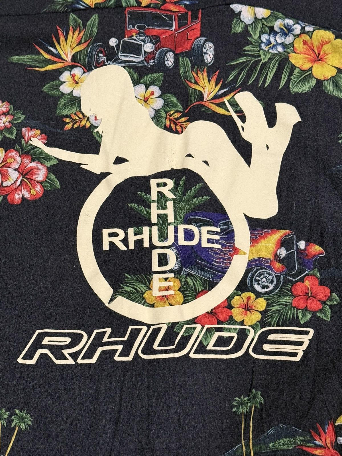 Rhude RARE Rhude Hot Rod Hawaiian Girl Logo Button Up Shirt Cars Size US M / EU 48-50 / 2 - 4 Thumbnail