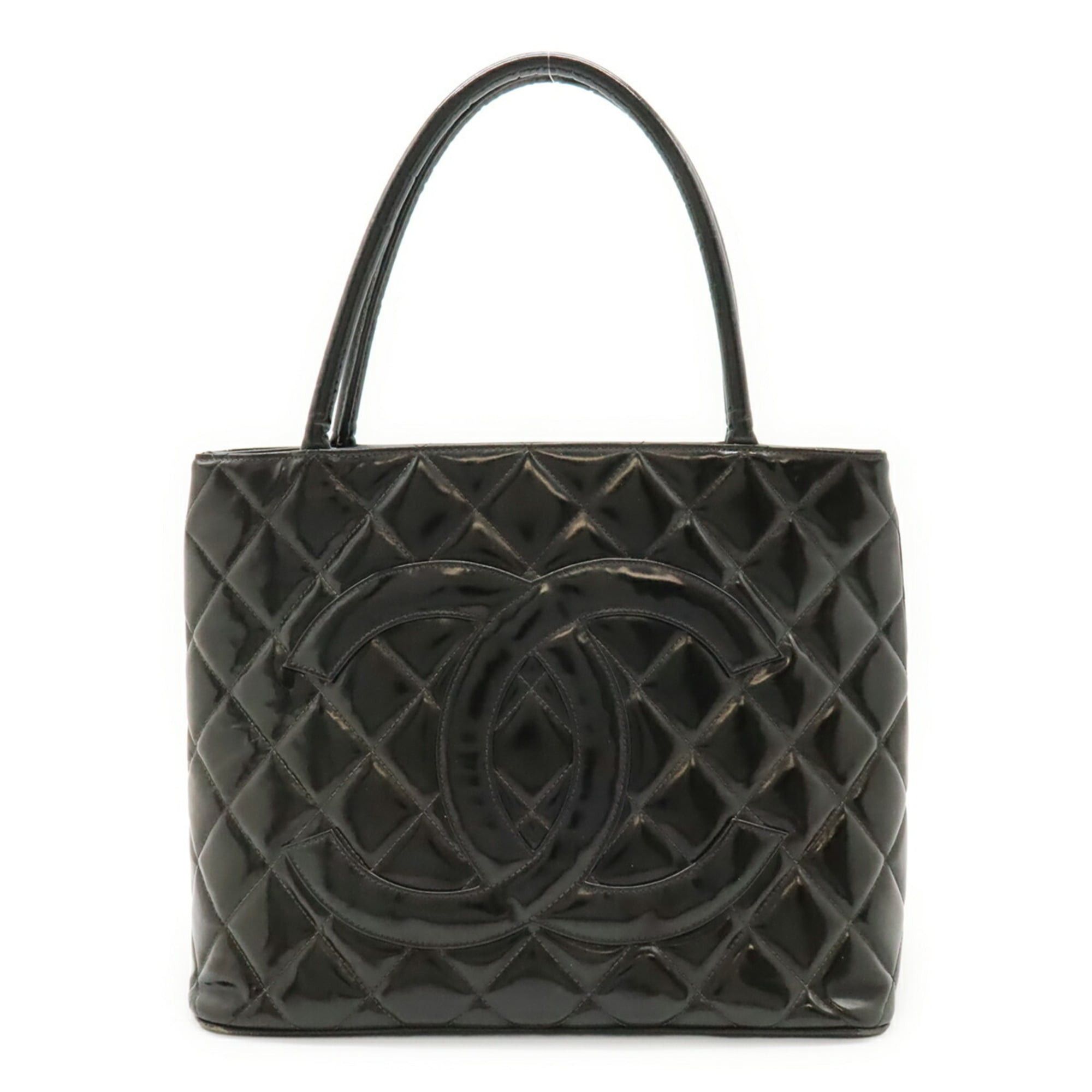 Chanel CHANEL Matelassé Coco Mark Reissue Tote Bag Shoulder Enamel Patent Leather Black A01804 Size ONE SIZE - 1 Thumbnail