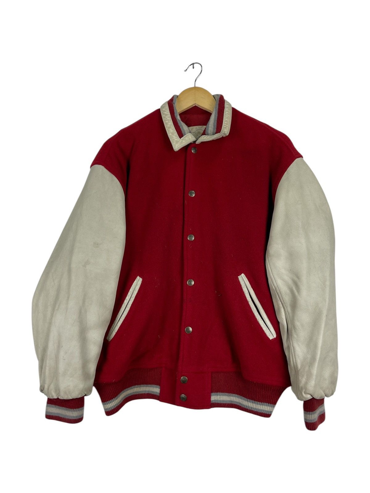 Vintage Vintage Mayson Grey Varsity Jacket Size US L / EU 52-54 / 3 - 1 Thumbnail