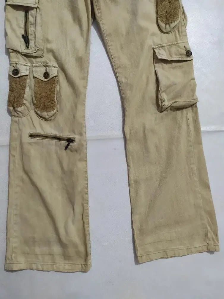 Japanese Brand Daily News Japan Multipocket Cargo Tactical Flared Pants Size US 33 - 3 Thumbnail