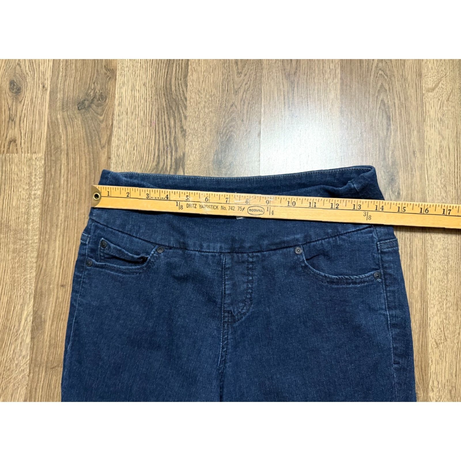 AG Jeans JAG Jeans Women's 4P Blue Denim Straight Pull On Jeans 40" Inseam 30" Length Regular Stretch Size 27" / US 4 / IT 40 - 7 Thumbnail