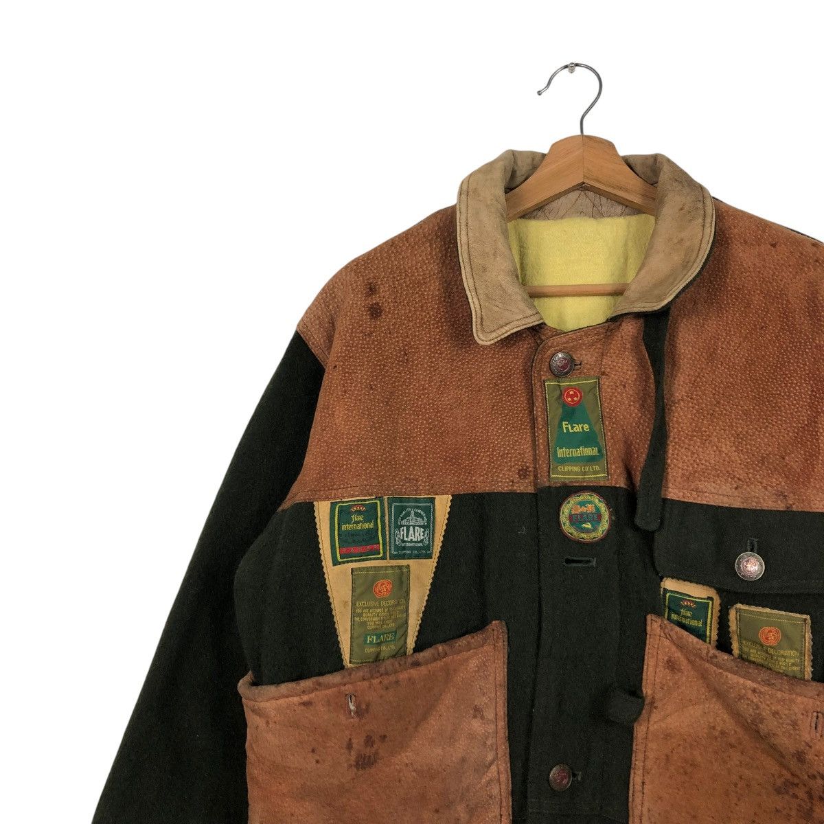 Japanese Brand 🔥VINTAGE BIKER GENUINE LEATHER JACKET FLARE FULL PATCH Size US M / EU 48-50 / 2 - 9 Thumbnail