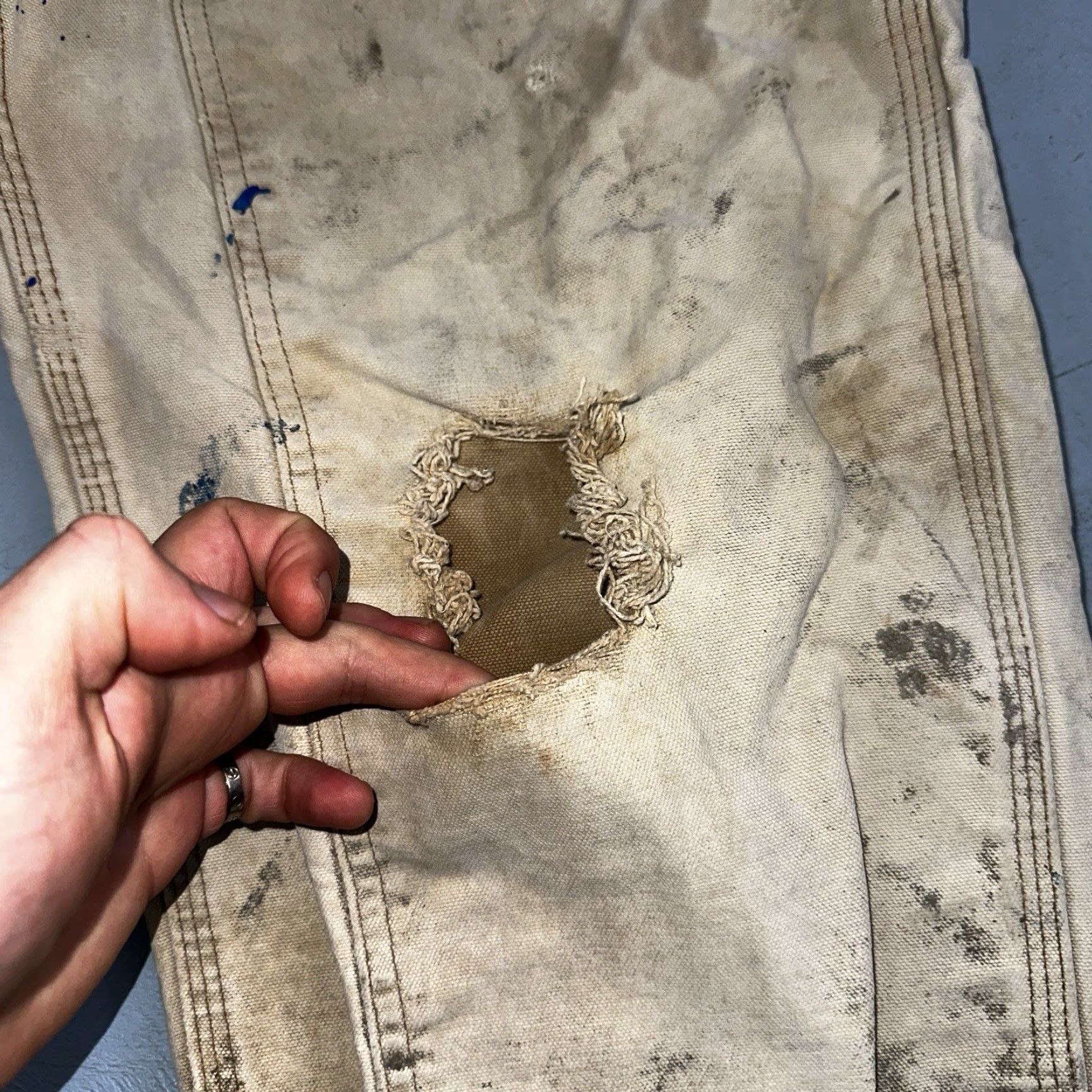 Carhartt VINTAGE Carhartt Carpenter Pants USA B01 Brown Thrashed 34x34 Act 32x32 Size US 34 / EU 50 - 4 Thumbnail