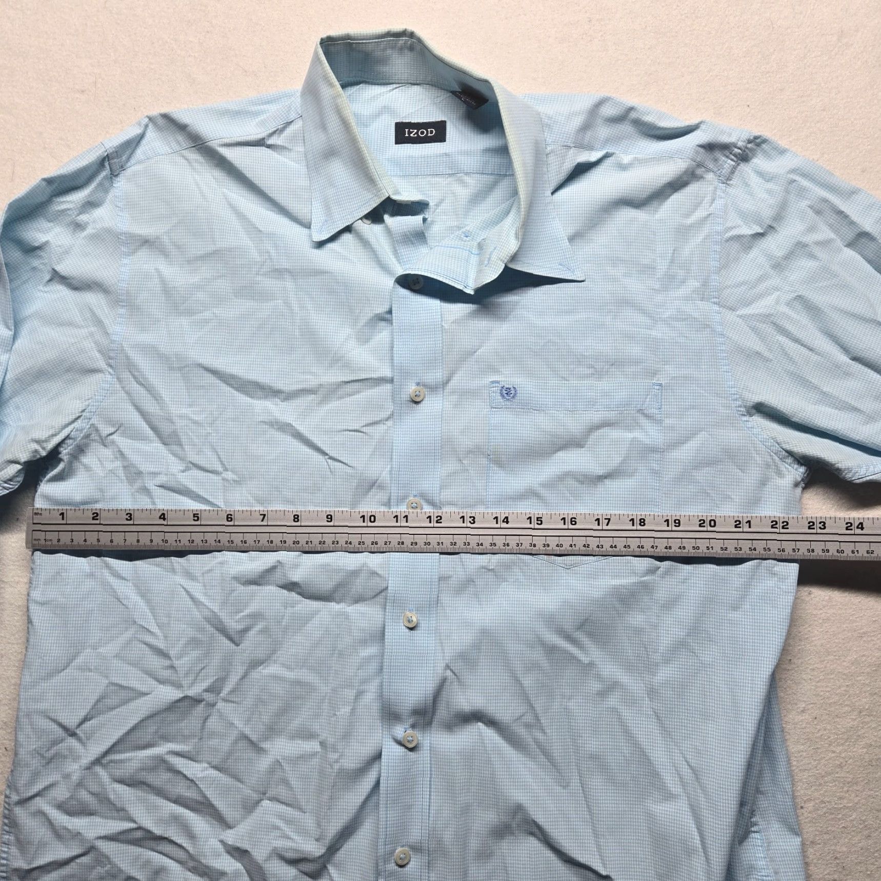 Izod IZOD Shirt Button-Up Long Sleeve Adult Mens L Blue Plaids & Checks Casual Colorful Button-Front 92s? Size US L / EU 52-54 / 3 - 4 Thumbnail