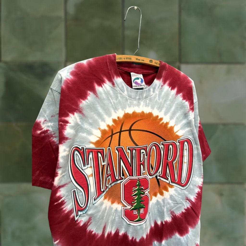 Liquid Blue VINTAGE 90s Stanford Liquid Blue T-Shirt Basketball Tee Shirt L Mens Red 90s Size US L / EU 52-54 / 3 - 1 Thumbnail