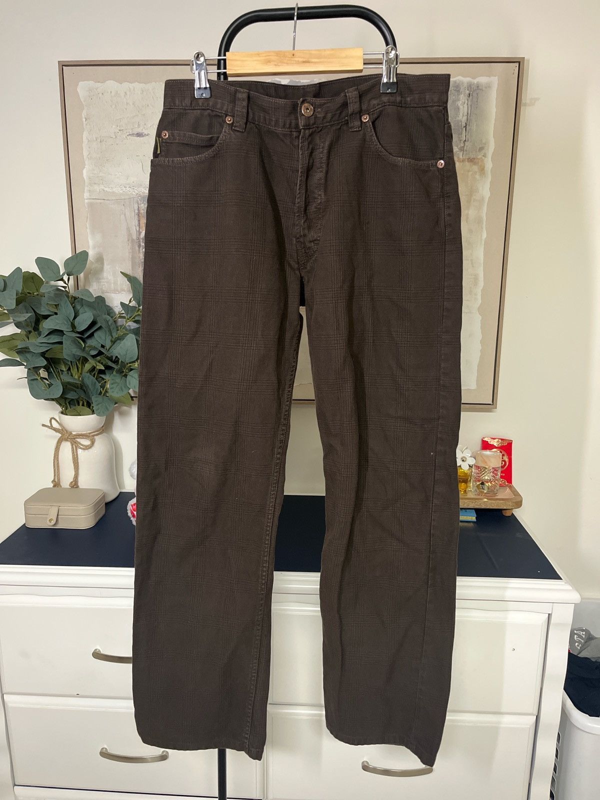 Kenzo Kenzo Brown Plaid Jeans Size US 31 - 1 Thumbnail