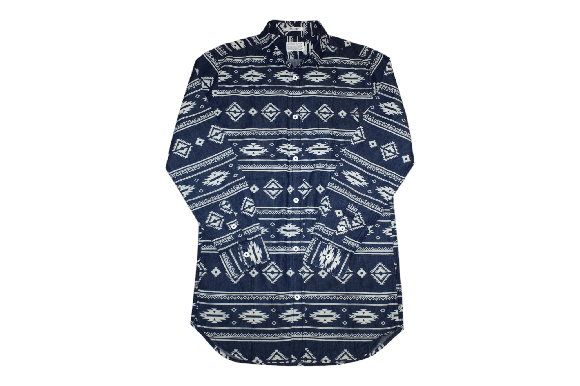 VTG🔥Glove House Navajo print organic cotton longline shirt