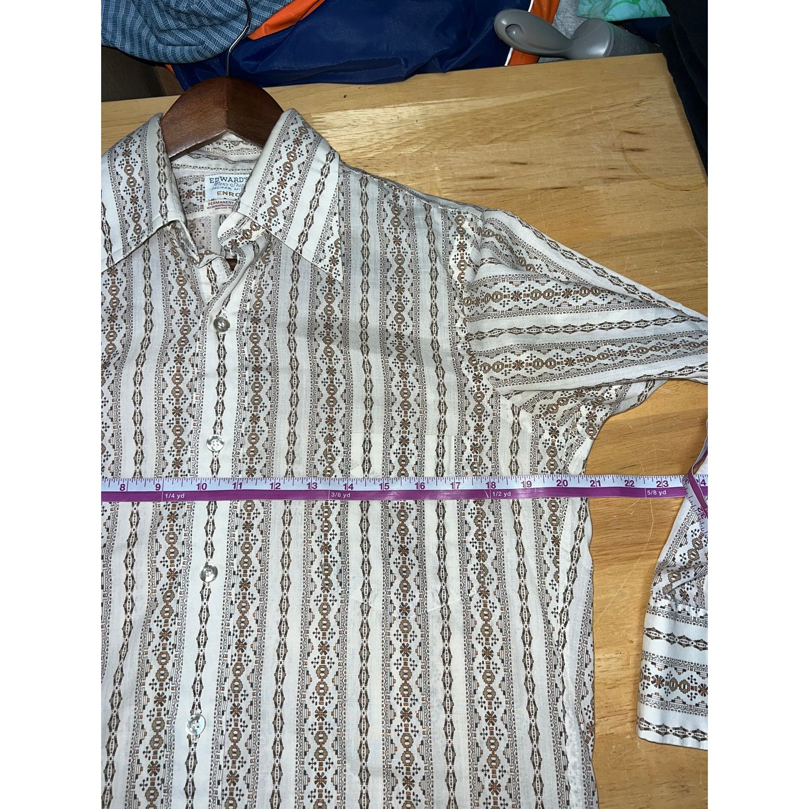 Vintage Vintage Geometrical Button Up Shirt Edwards Enro Dacron M Size US M / EU 48-50 / 2 - 9 Thumbnail