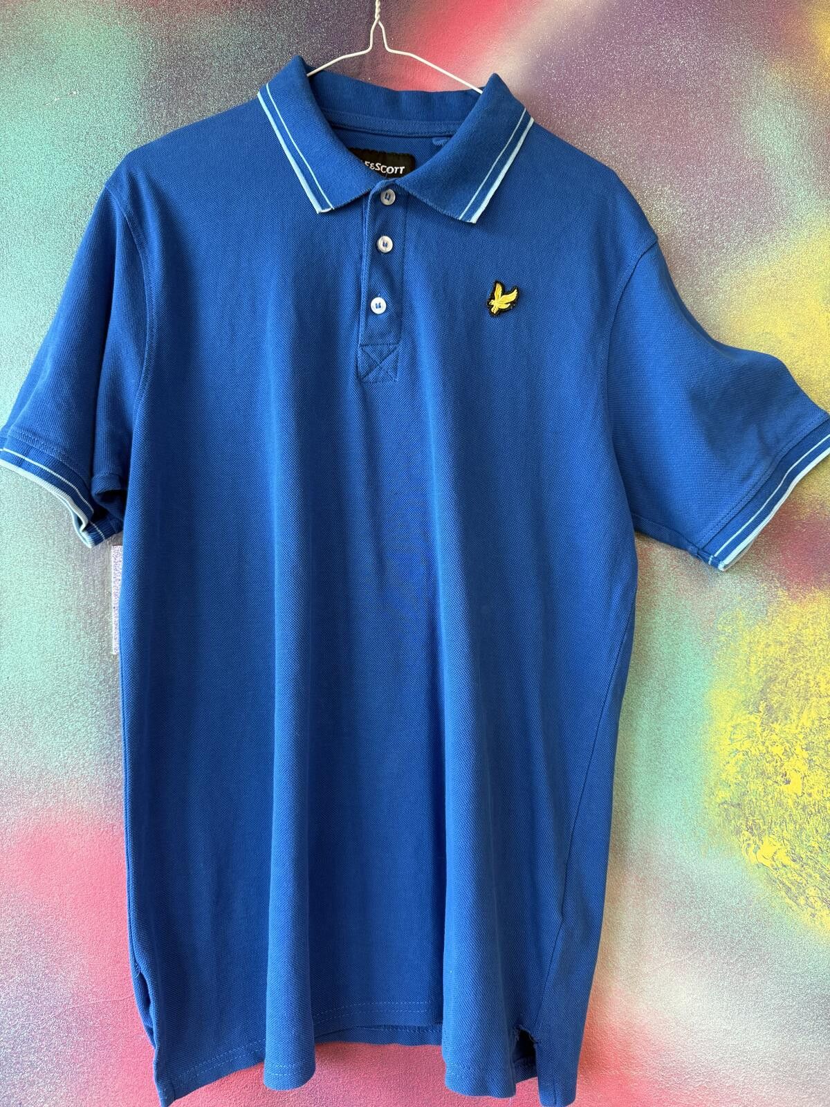 Other Lyle & Scott Men’s Tipped Polo Shirt - Electric Bright Blue Size US XXL / EU 58 / 5 - 2 Thumbnail