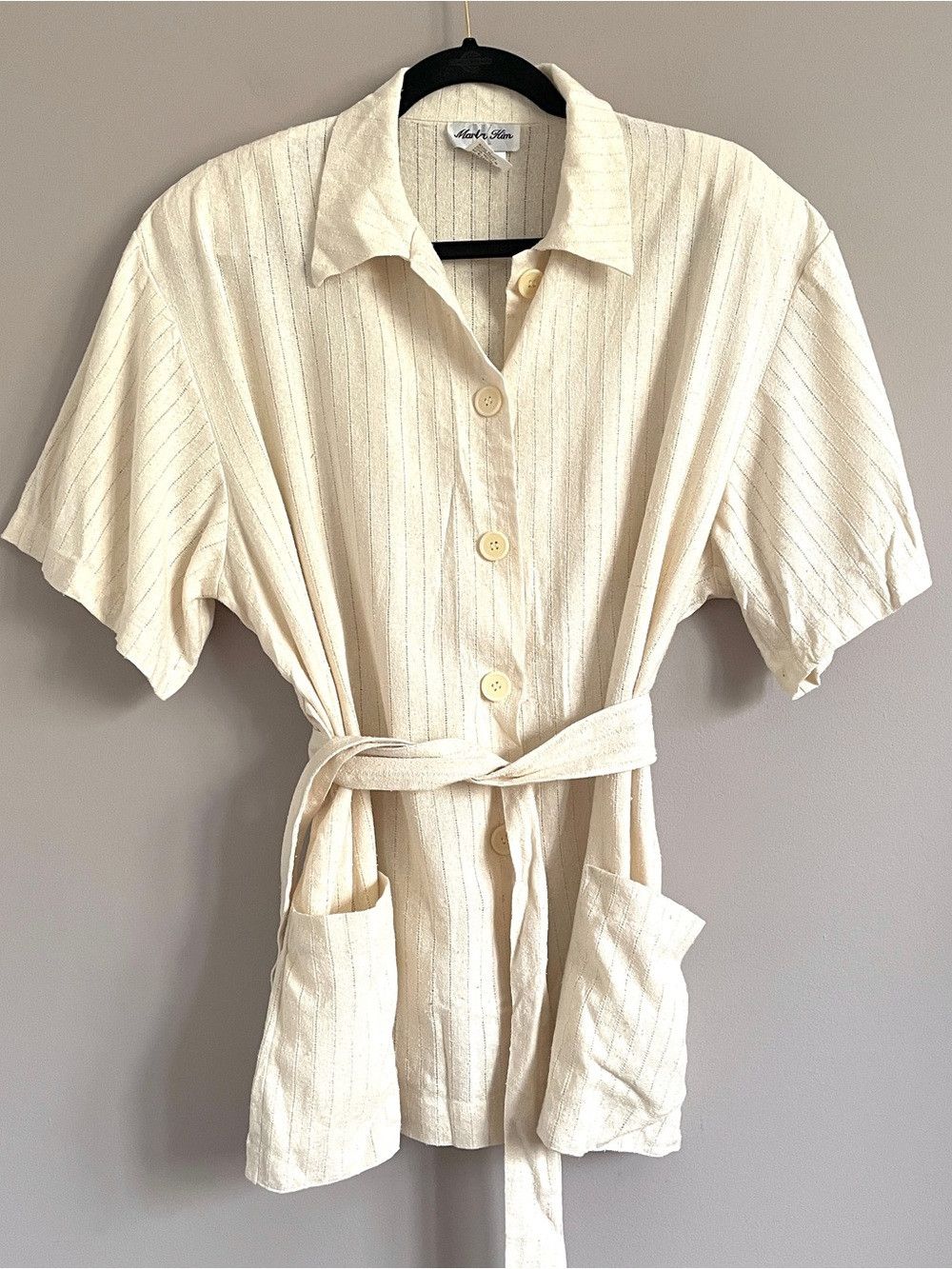 Vintage Vintage Raw Silk Short Sleeve Tunic Blouse Shirt - Large Size L / US 10 / IT 46 - 10 Thumbnail