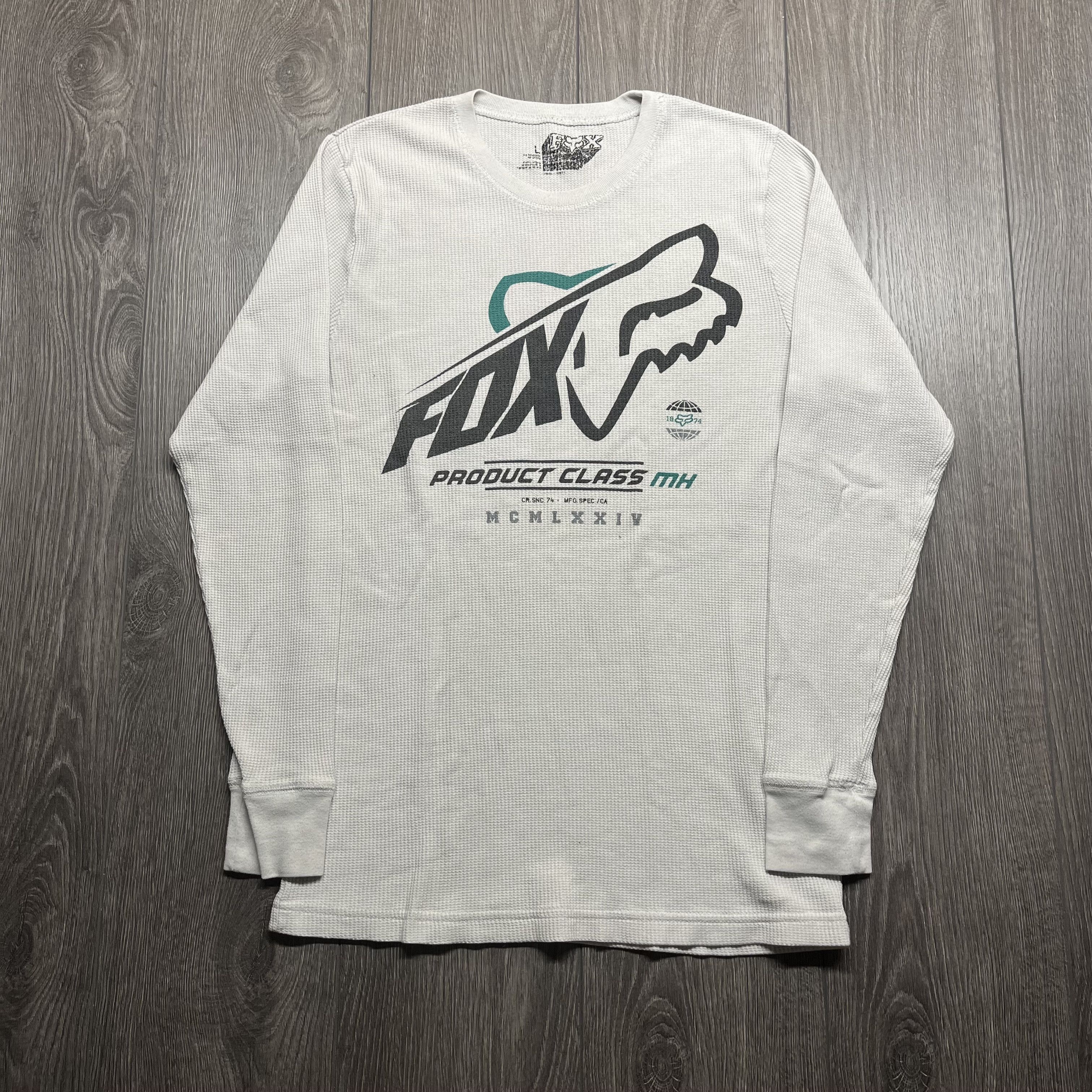 Fox Racing × Vintage Vintage Fox Racing Y2k Thermal Waffle Long Sleeve White Size US L / EU 52-54 / 3 - 1 Thumbnail
