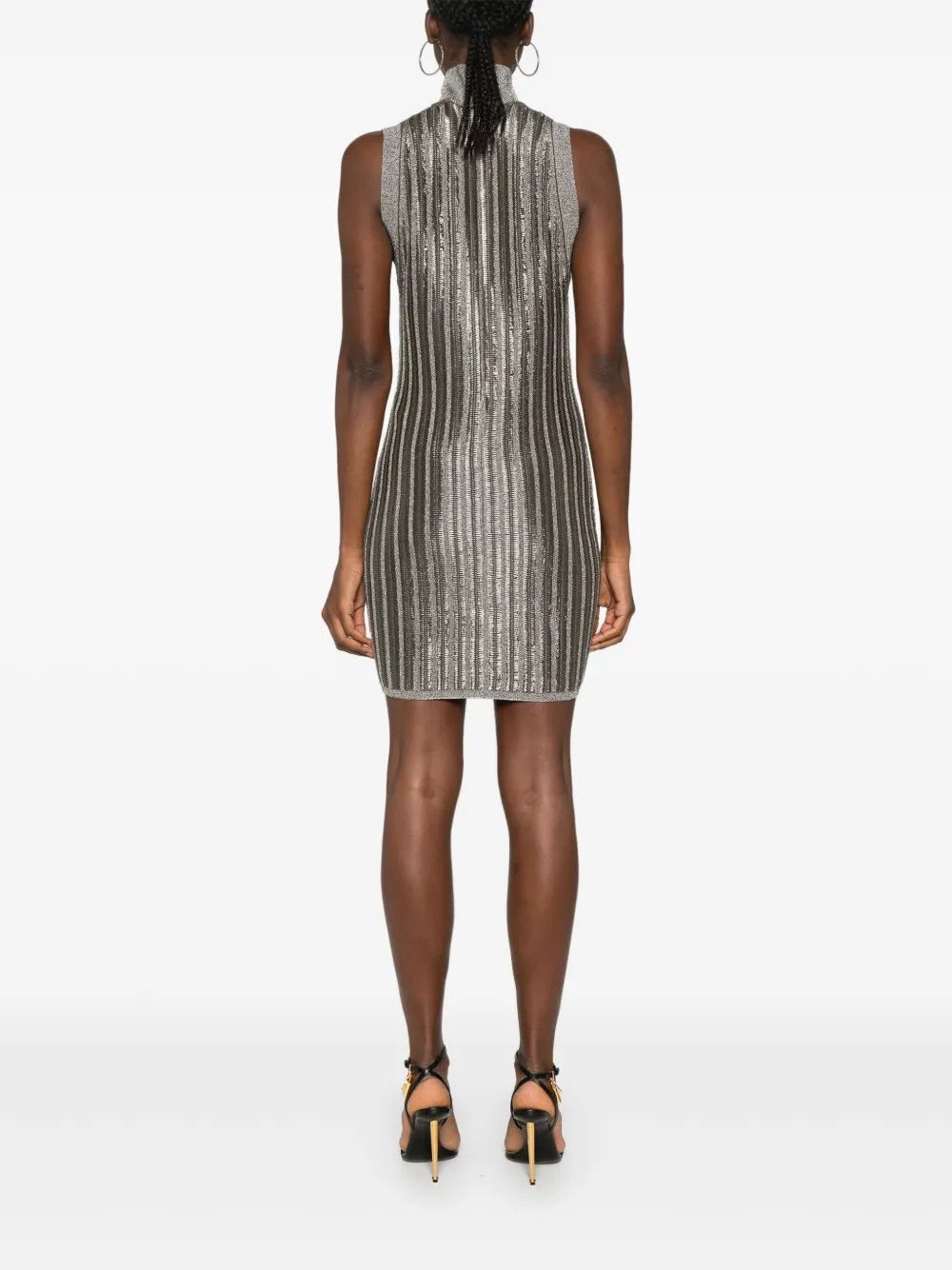 Tom Ford o1y0126 Midi Dress in Gray/Silver Size M / US 6-8 / IT 42-44 - 4 Thumbnail