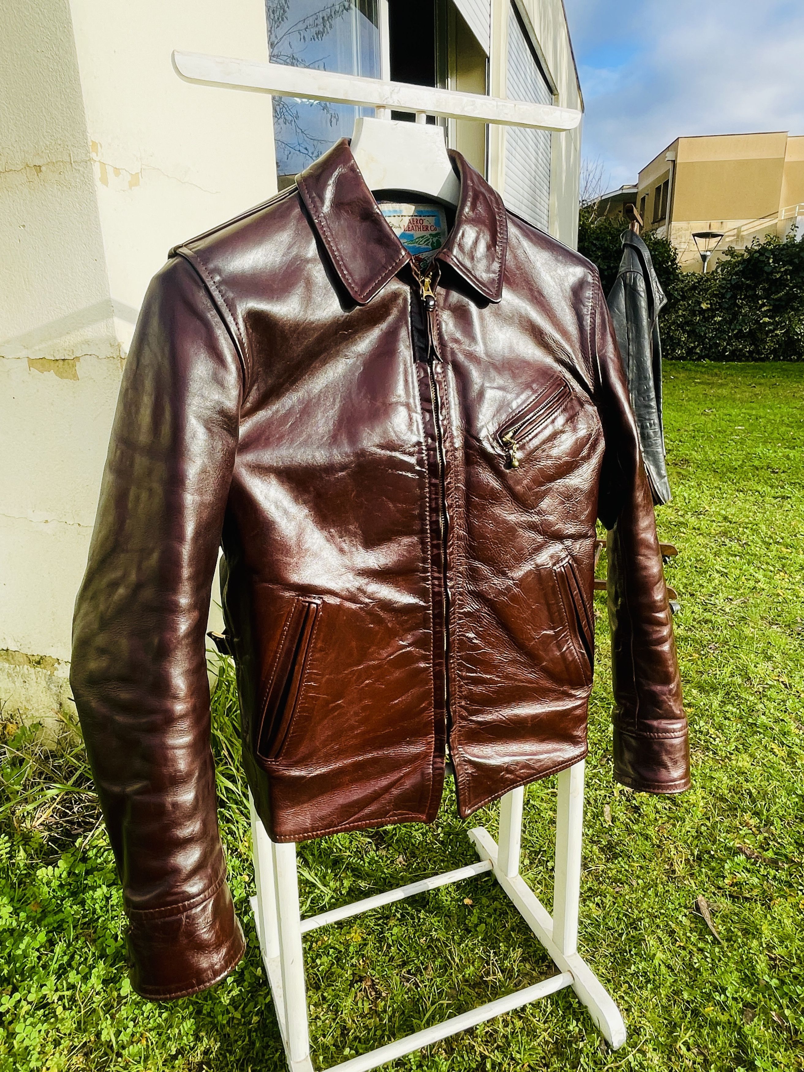 Aero Leather Jacket 1930s Half Belt Chromexcel Horsehide 38