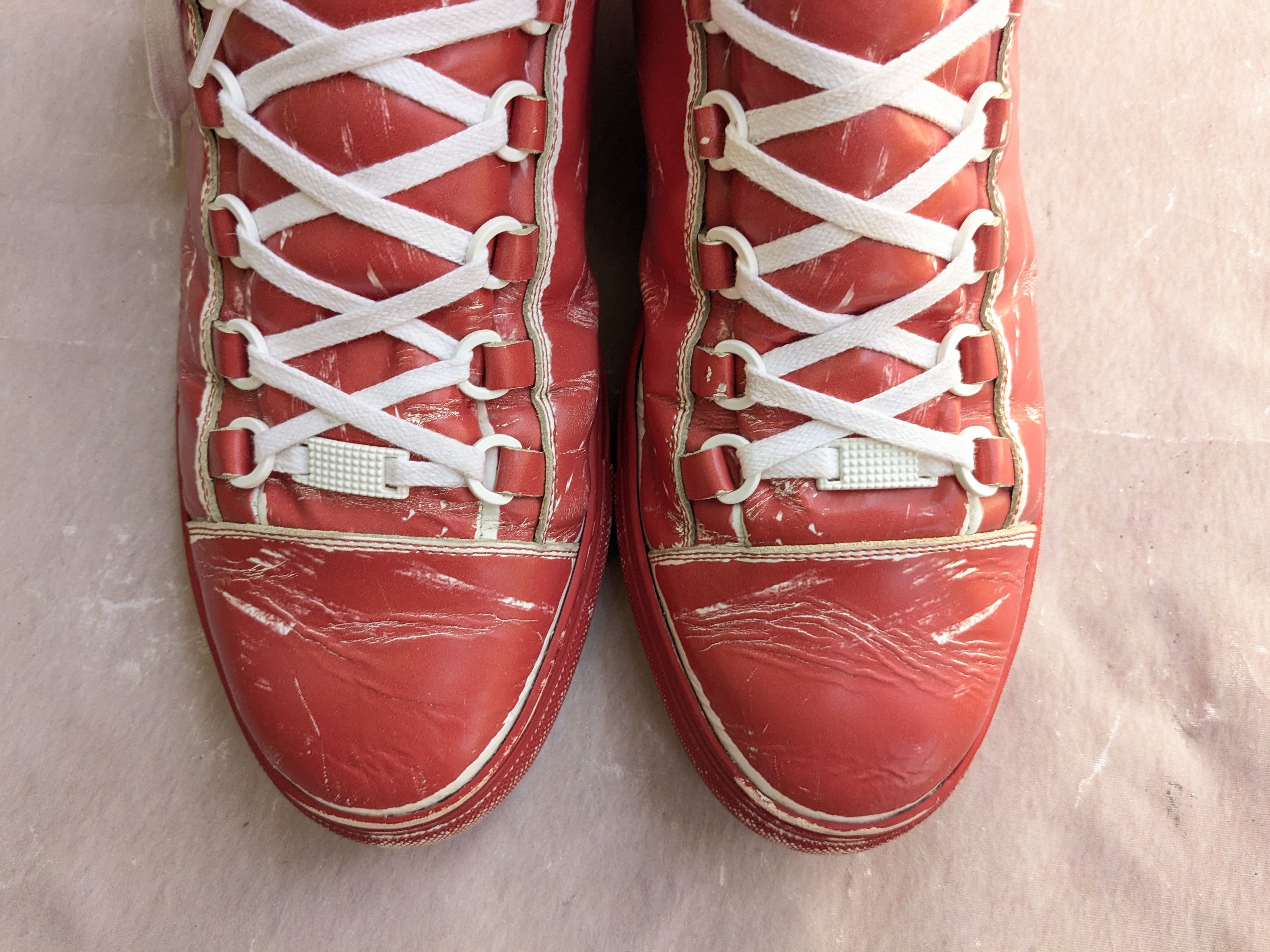Balenciaga Balenciaga Arena Red White 11 Leather High Tops Size US 11 / EU 44 - 5 Thumbnail