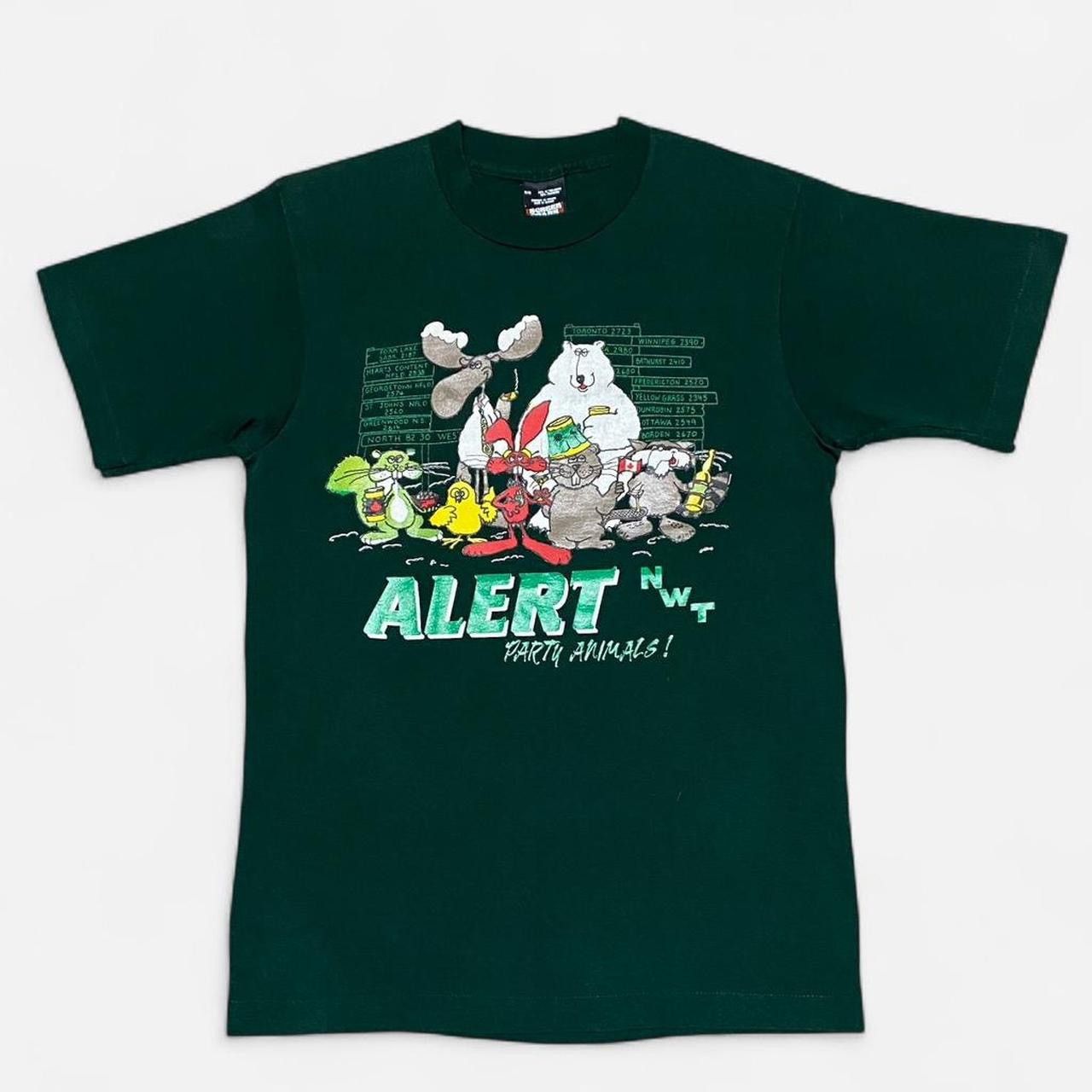 Other Vintage ALERT animal party drinking forest green tshirt Size US S / EU 44-46 / 1 - 2 Thumbnail