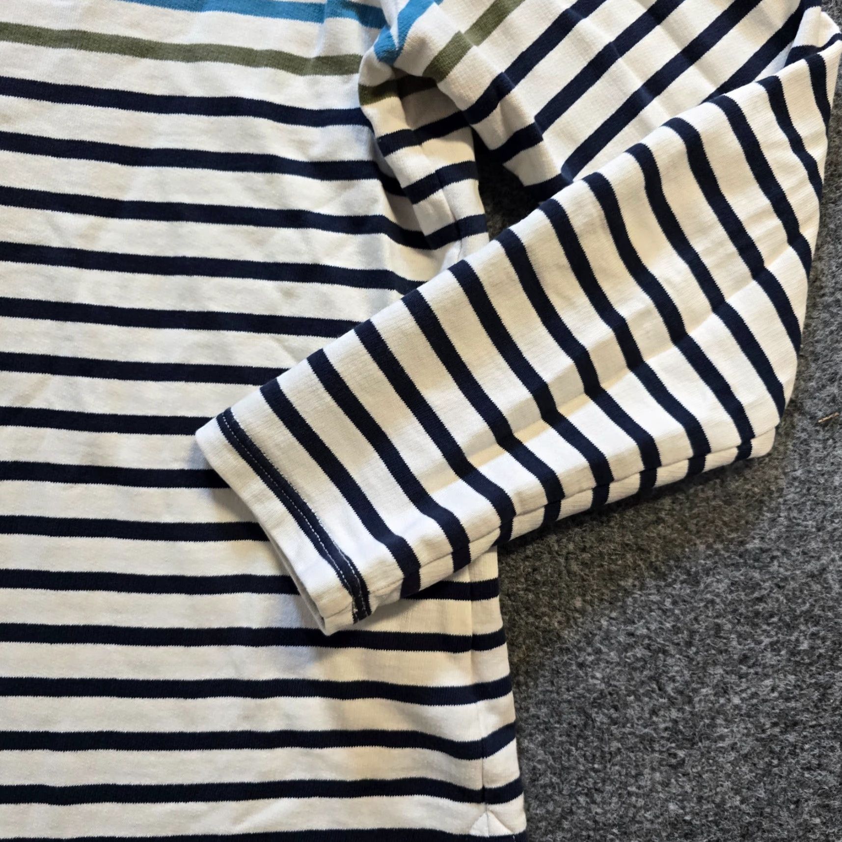 Vintage LL Bean Sweater Women Petite Small White Rainbow Rugby Stripe Preppy Casual Pullover Knit Mock Neck Long Sleeve Size S / US 4 / IT 40 - 4 Thumbnail