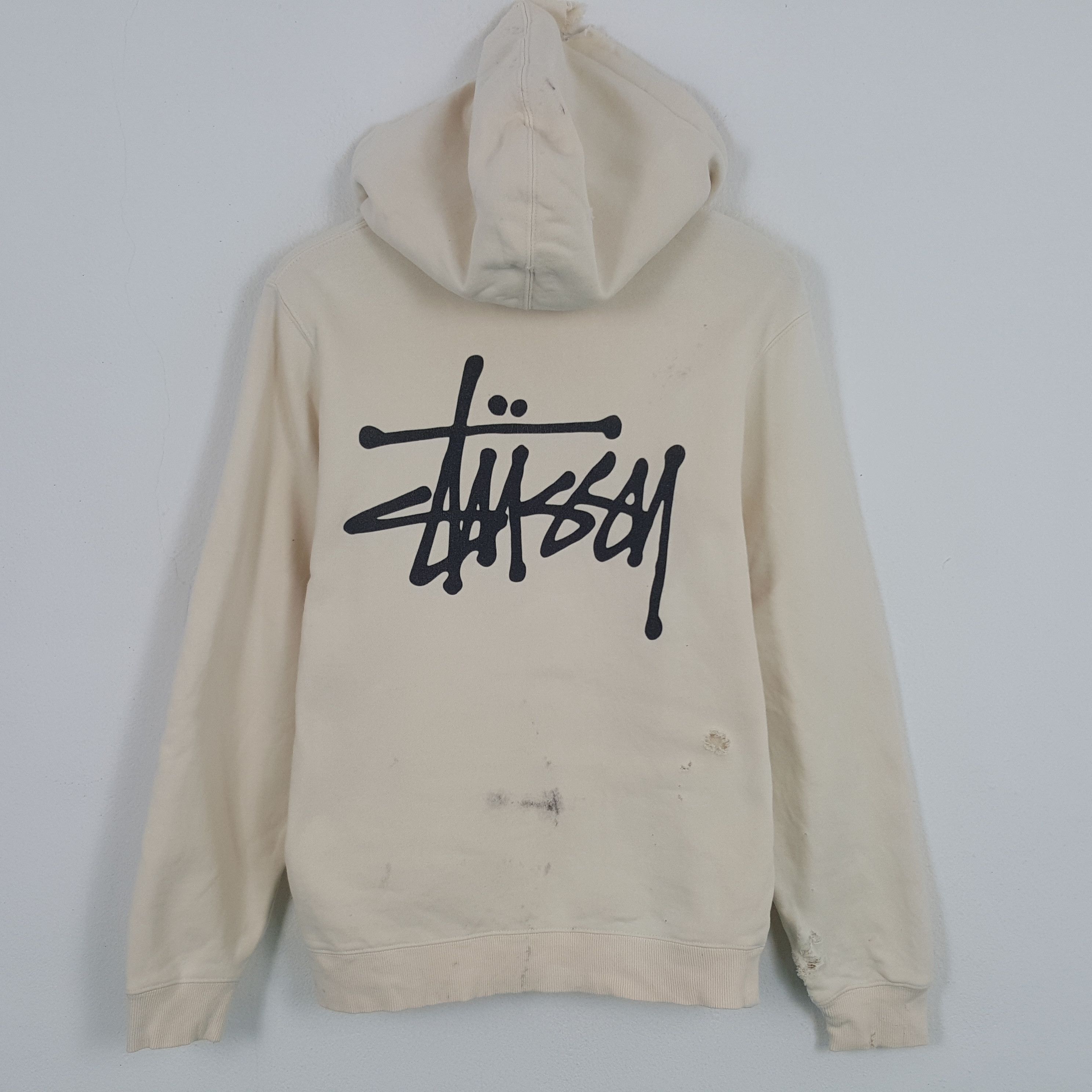 Stussy × Vintage Vintage Stussy Logo Distressed Sweatshirt Hoodies Size US M / EU 48-50 / 2 - 1 Thumbnail