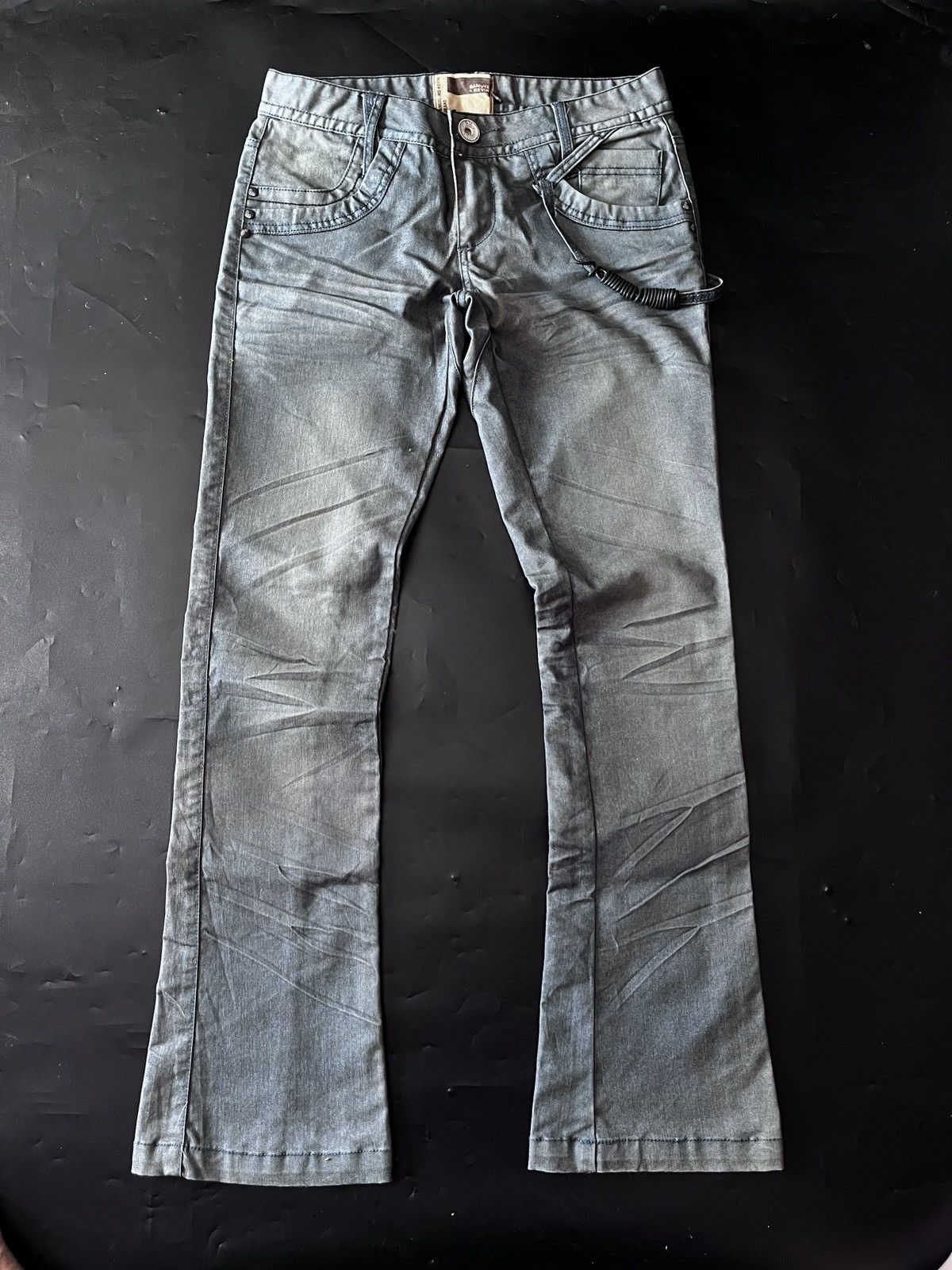 Japanese Brand Flared Samuel and Kevin green feded jeans Size US 30 / EU 46 - 1 Thumbnail