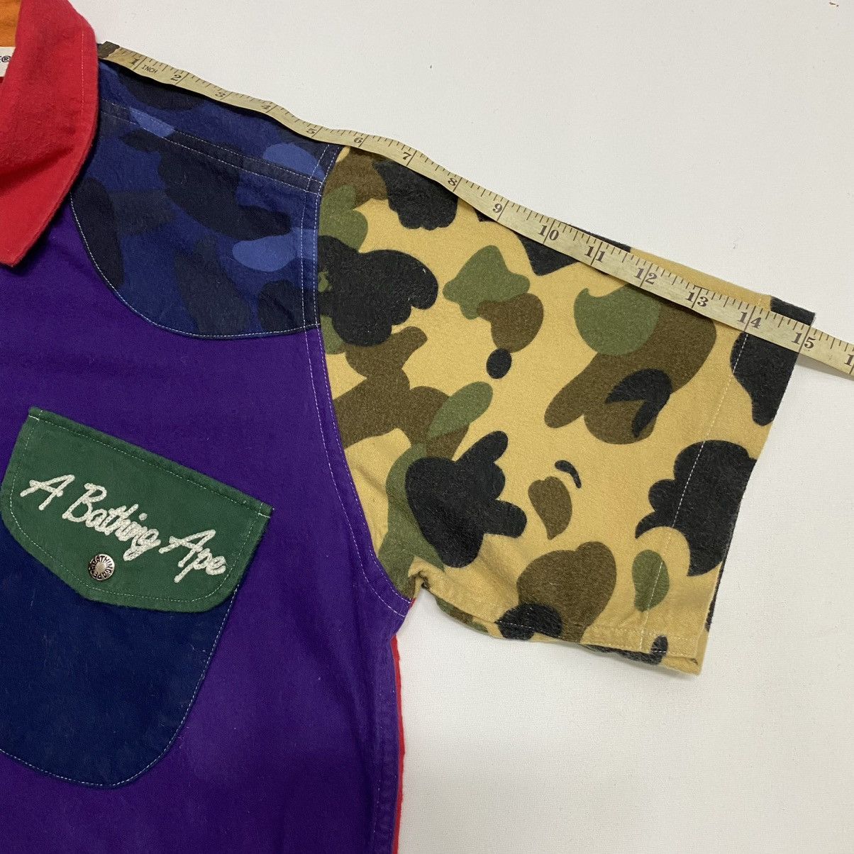 Bape ‼️YES‼️ A BATHING APE CAMO MULTI COLOUR BUTTON POLO SHIRT Size US S / EU 44-46 / 1 - 19 Thumbnail