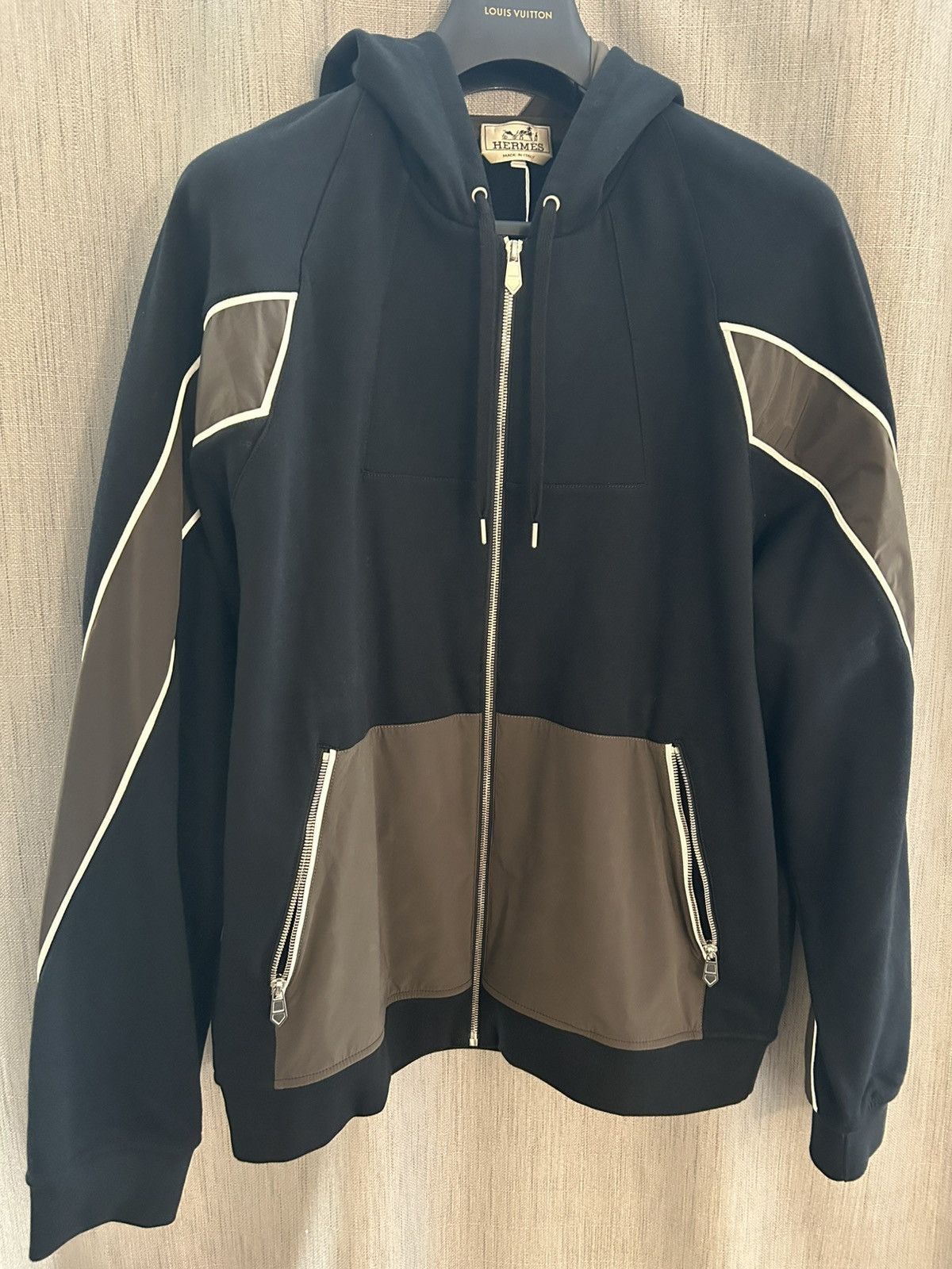 Hermes Hermès Men’s Bi-Material Zipped Hooded Jacket Size US XXL / EU 58 / 5 - 1 Thumbnail