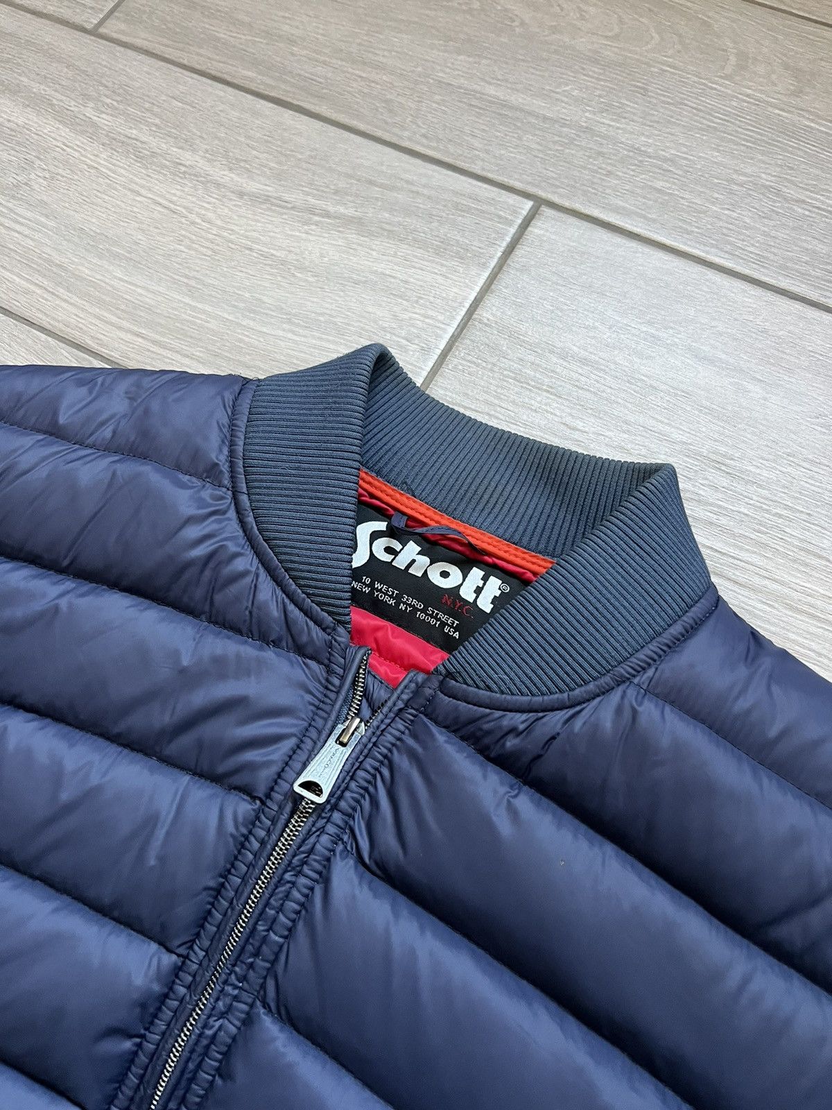 Schott Schott Puffer Bomber Jacket Made in USA🇺🇸 Vintage Down Y2K Size US XL / EU 56 / 4 - 5 Thumbnail