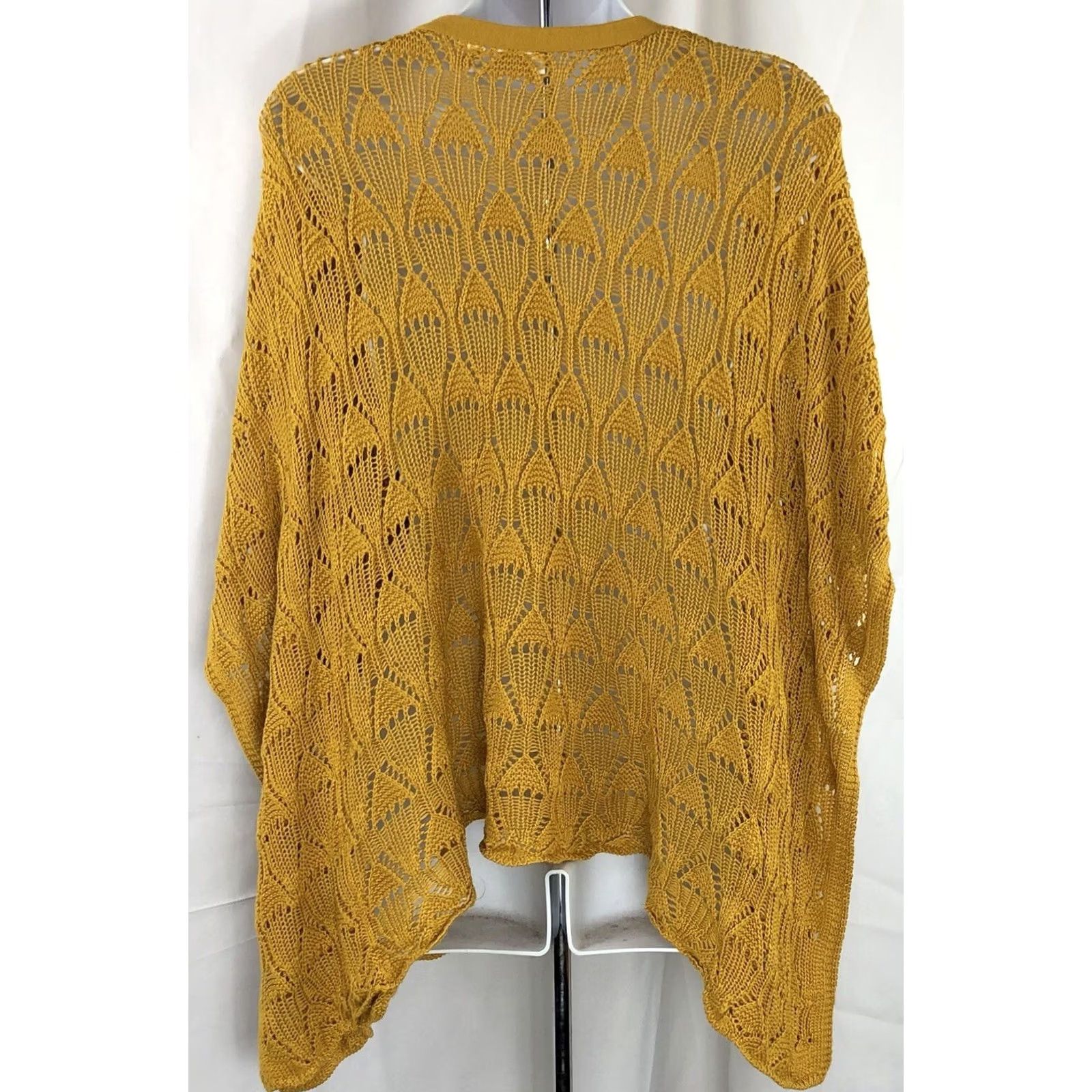 Vintage Cato Sweater Cardigan L Gold Open Dolman Sleeve Capsule Cottage Boho Office Size L / US 10 / IT 46 - 3 Thumbnail