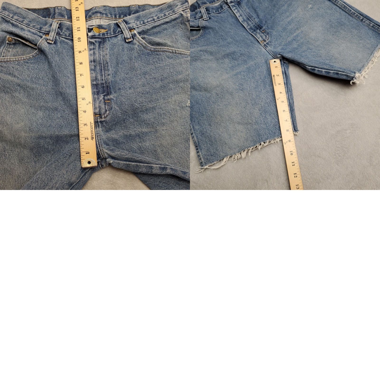 Wrangler Wrangler Shorts Men 34x8 Blue Denim Faded Grunge 100% Cotton Casual Jorts Size US 34 / EU 50 - 8 Thumbnail