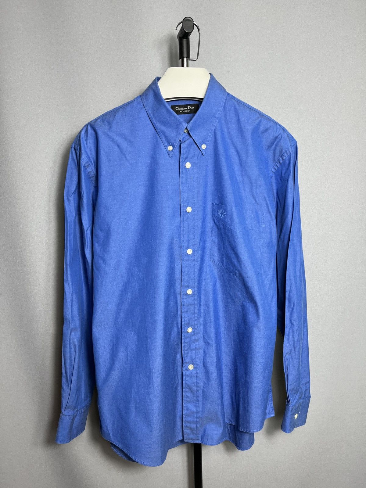 Dior Christian Dior blue shirt button down mens cotton luxury Size US L / EU 52-54 / 3 - 1 Thumbnail