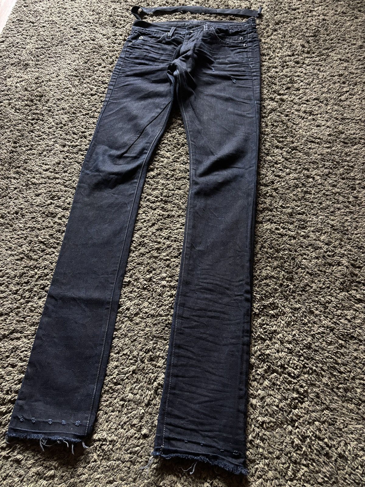 Rick Owens Drkshdw SS09 Rick Owens “Strutter” Dusty Black Detroit Cut Denim Size US 26 / EU 42 - 3 Thumbnail