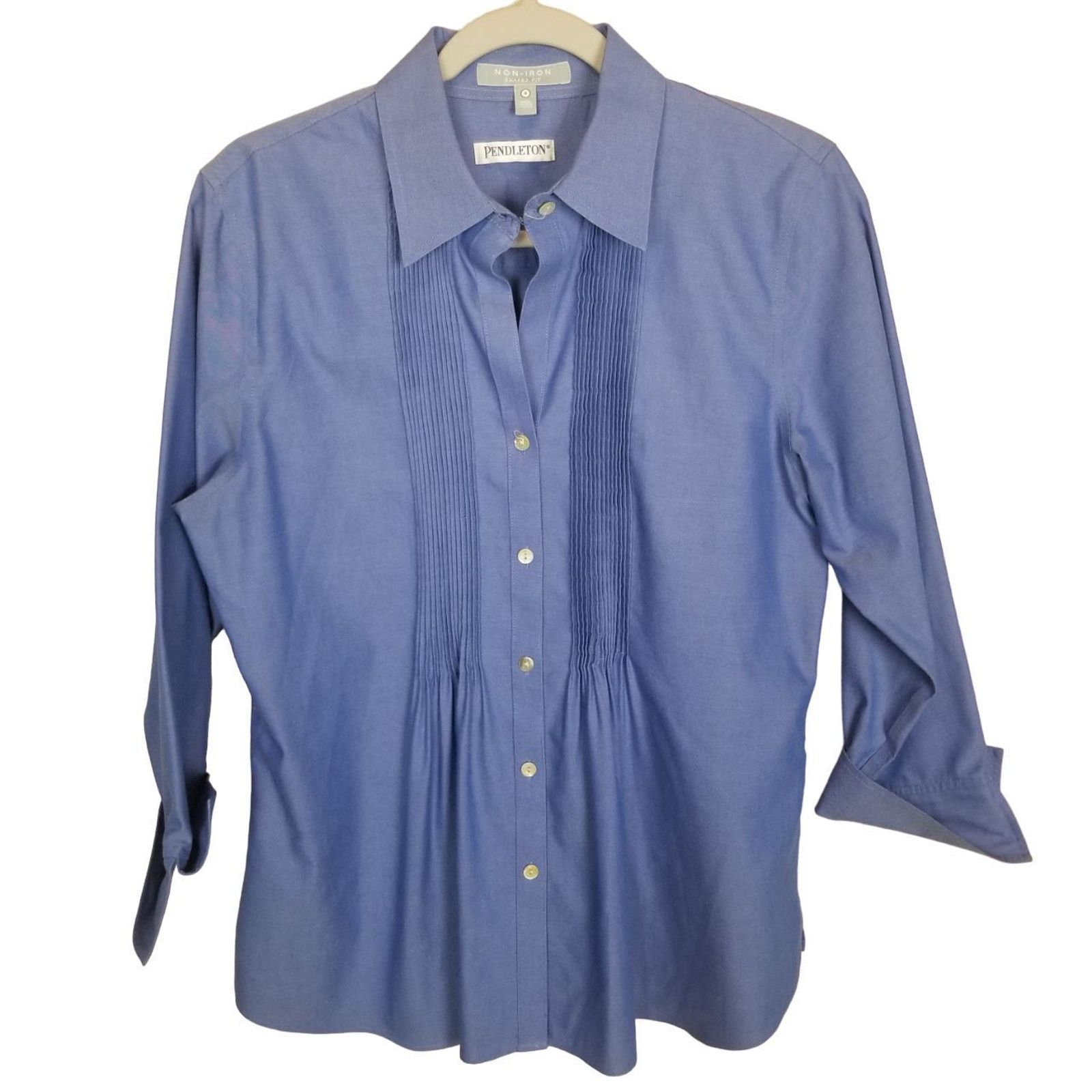 Pendleton Pendleton Womens Blouse Pintuck Classic Minimalist Shaped 8 Size M / US 6-8 / IT 42-44 - 1 Thumbnail