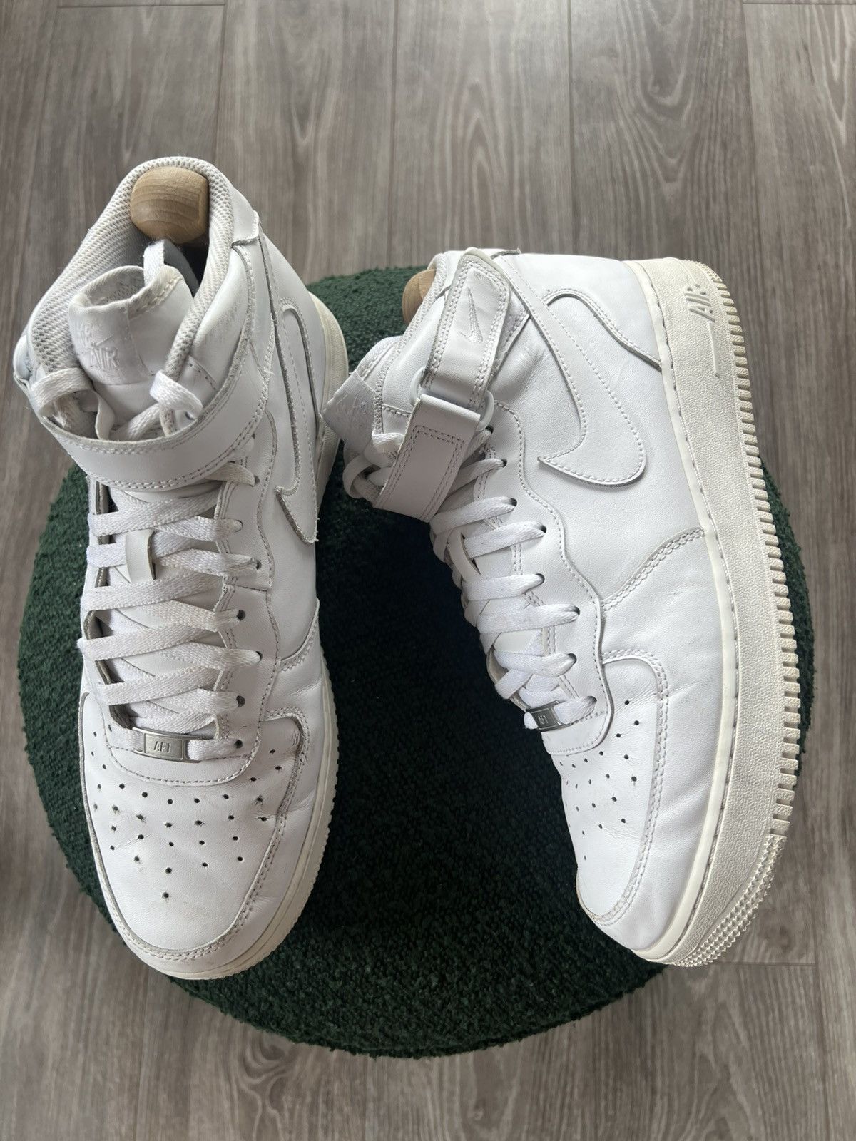Nike × Other ‼️Nike Air Force High 1 Knit Logo Regular AvantGarde Sneakers Size US 12 / EU 45 - 12 Thumbnail