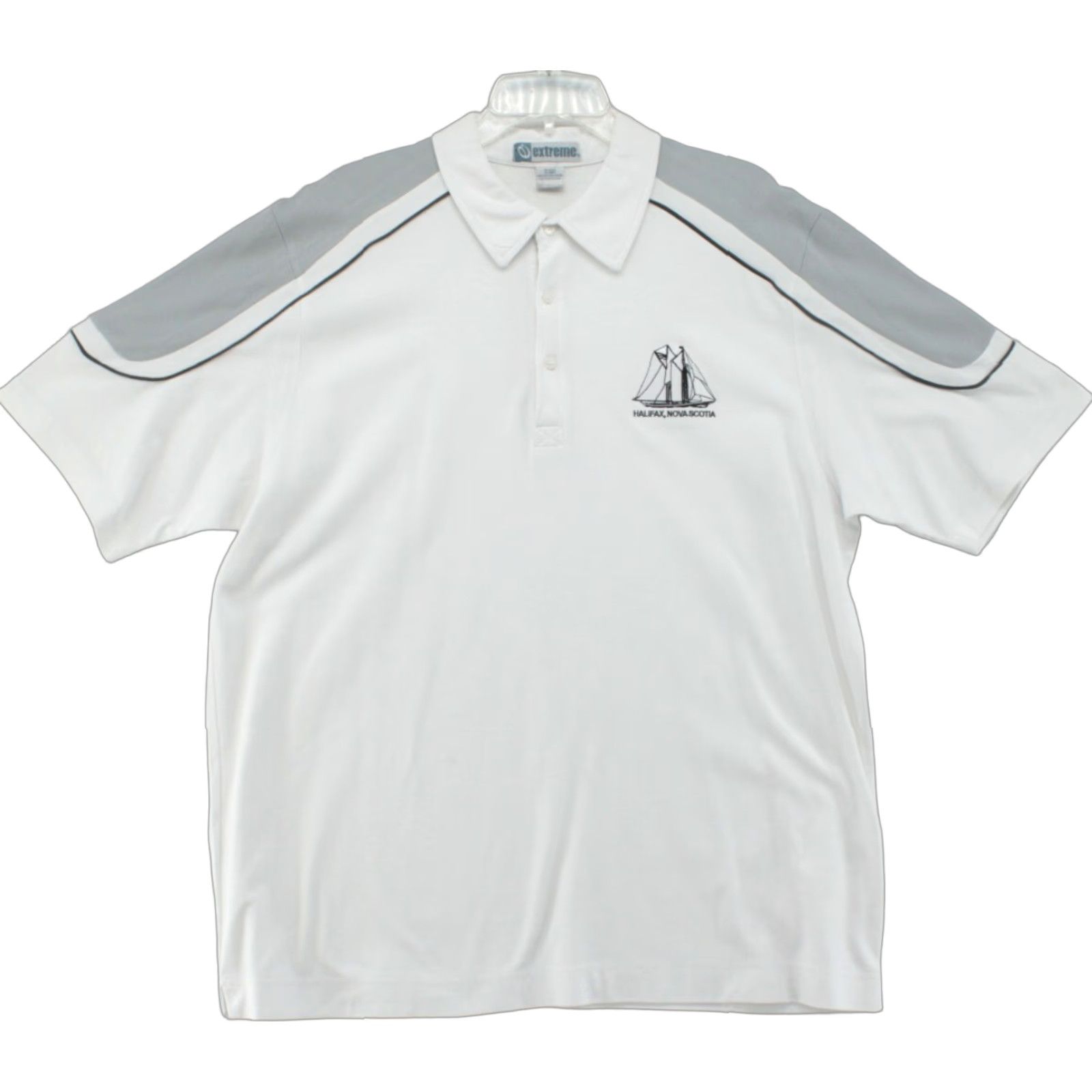 Vintage VINTAGE Extreme Polo Shirt Mens XL White Halifax Nova Scotia Ship Short Sleeve Size US XL / EU 56 / 4 - 1 Thumbnail