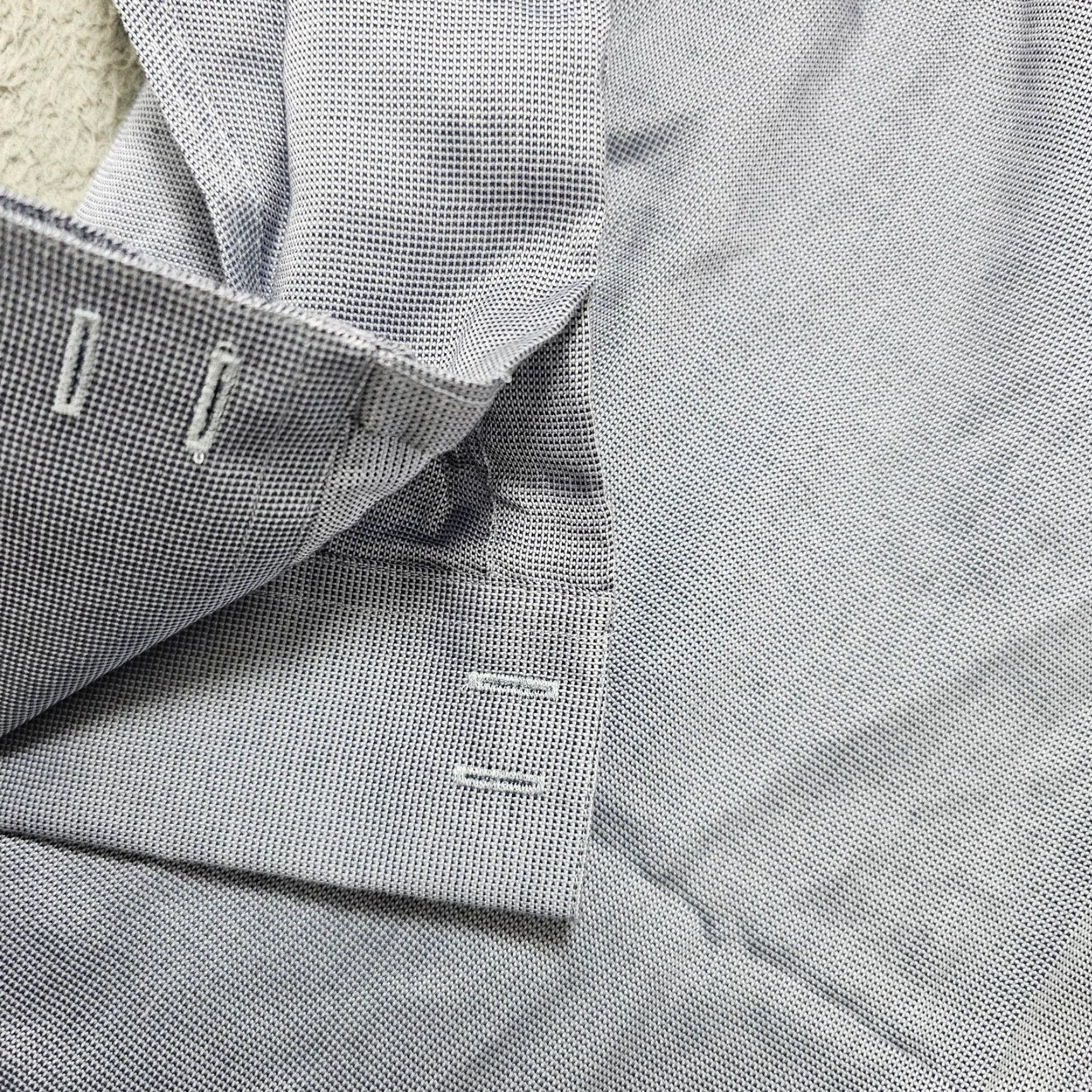 Alfani Alfani Dress Shirt Mens L 17 34/35 Blue Check Silk Cotton Long Sleeve Barrel Cuff Neck 17-34/35 Shirt Mens Regular Size 42R - 6 Thumbnail