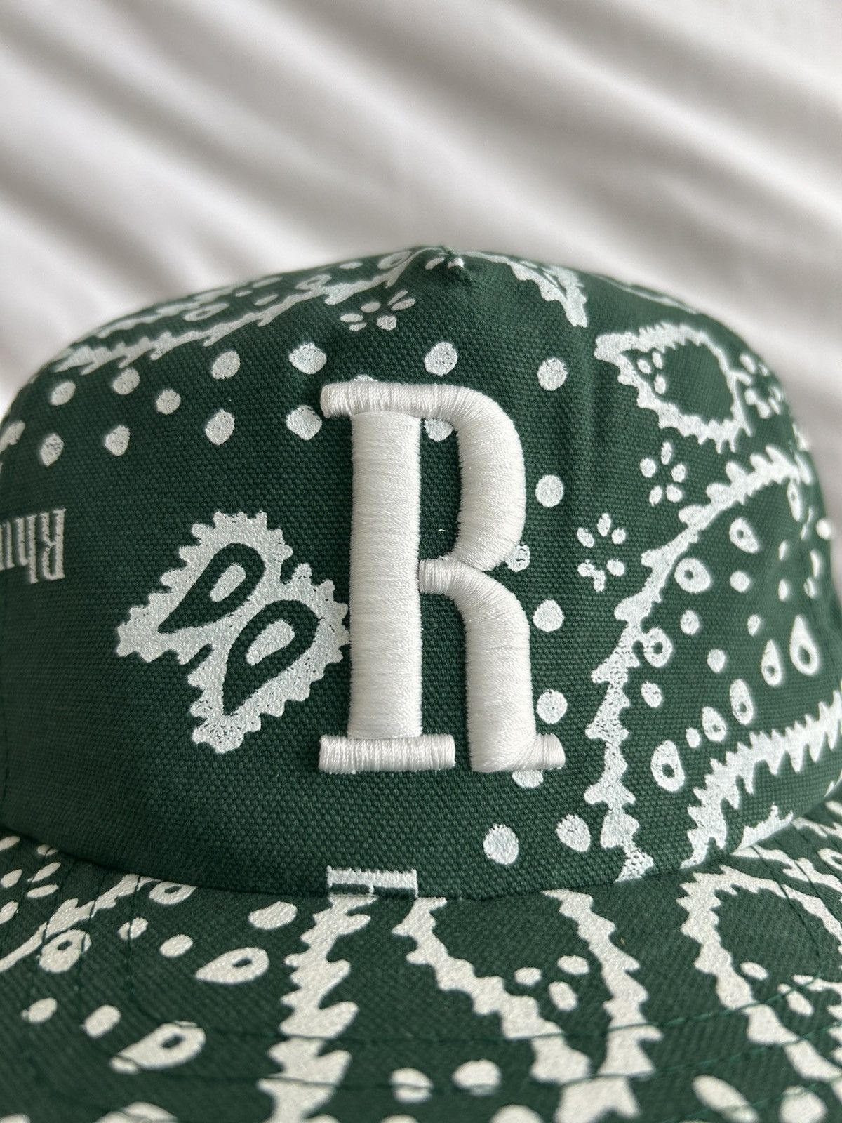 Rhude Rhude Bandana Hat Green R Logo Paisley Size ONE SIZE - 2 Thumbnail