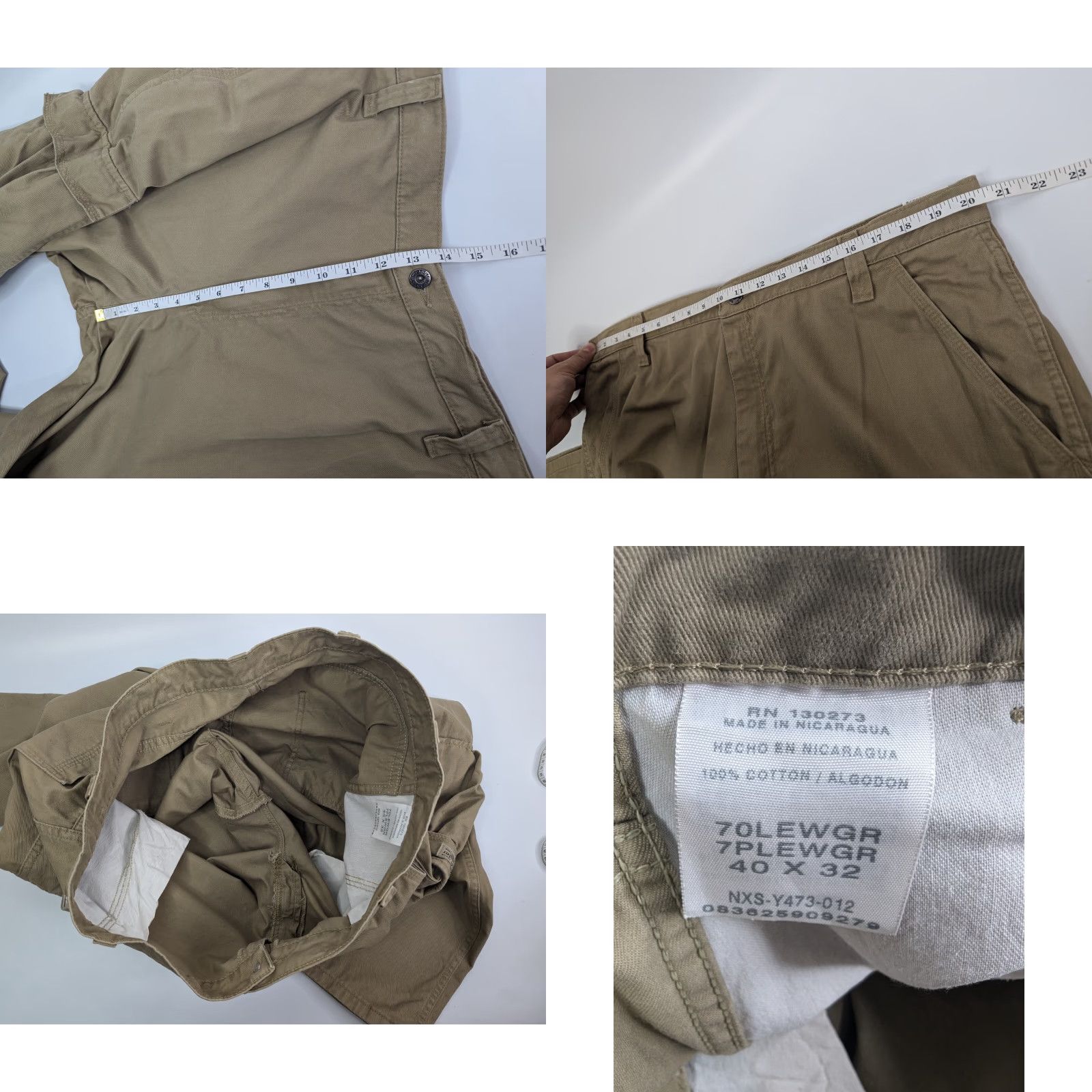 Wrangler Wrangler Legacy Cargo Beige Twill Pants Men 40x32 Straight Leg Workwear Size US 40 / EU 56 - 8 Thumbnail