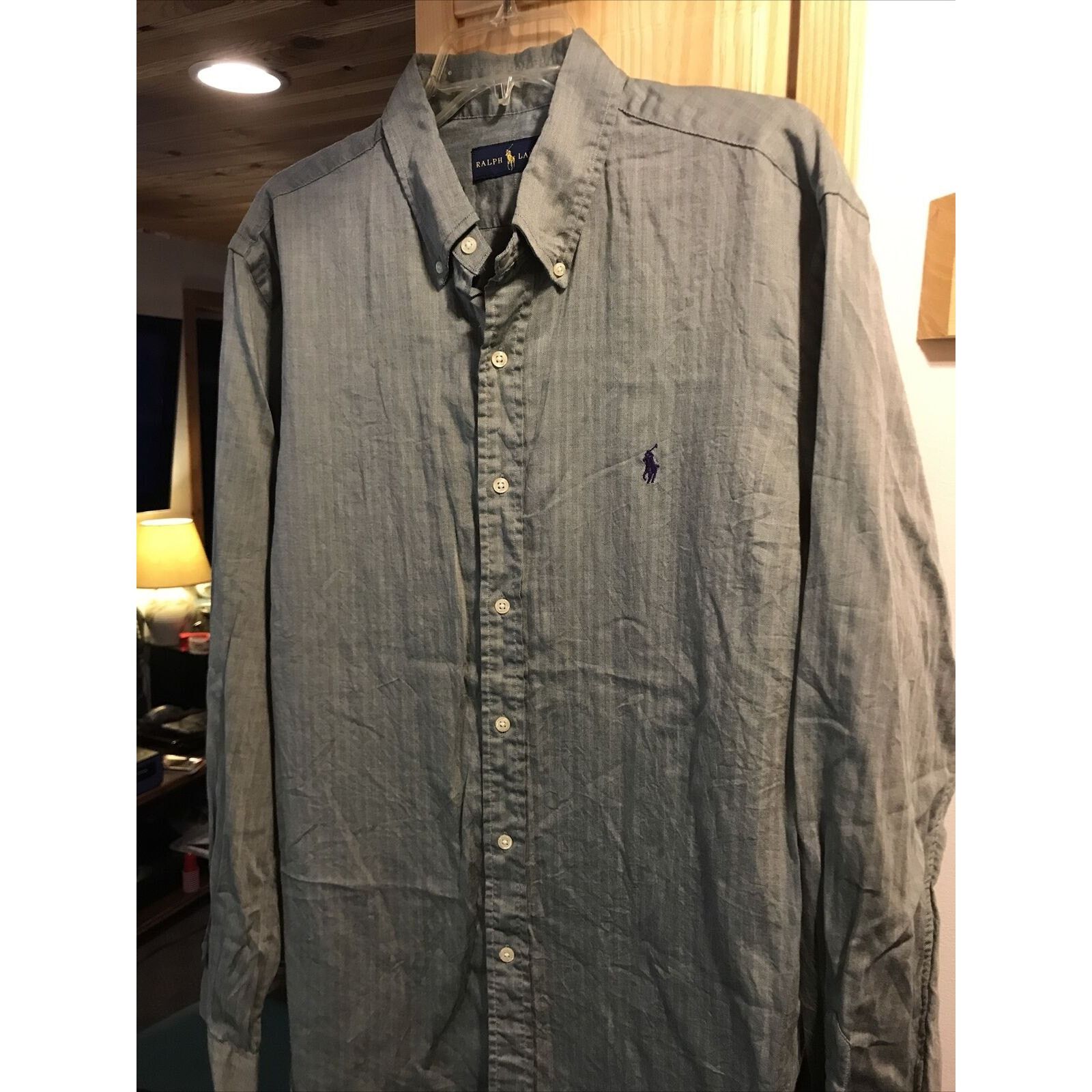 Ralph Lauren Ralph Lauren Men’s XL Light Green LS Button Up Cotton Shirt Size US XL / EU 56 / 4 - 8 Thumbnail