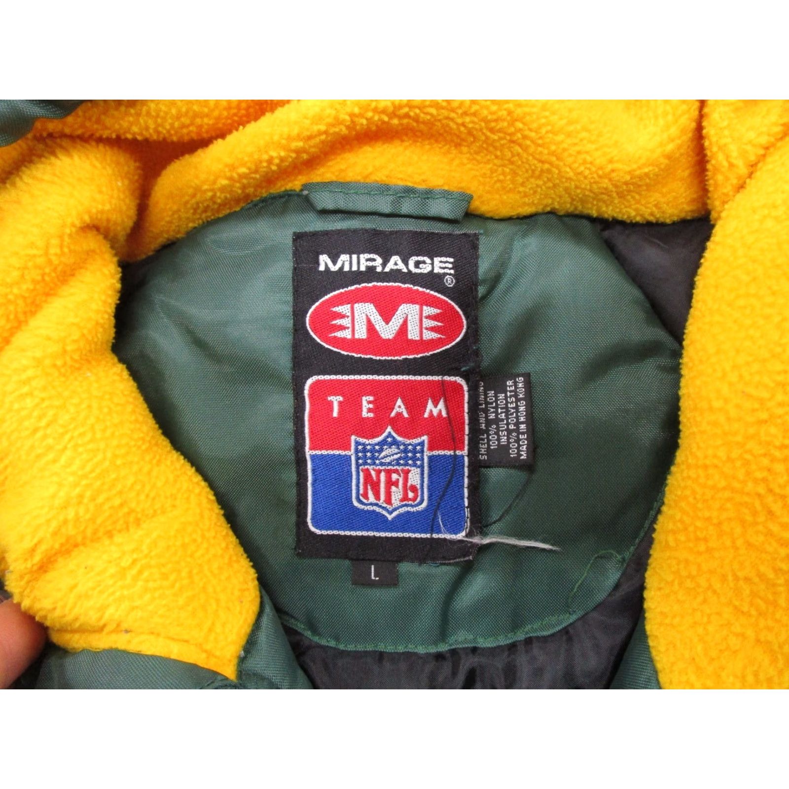 NFL Mirage Green Bay Packers Jacket Puffer NFL Zip Up Long Vintage 90s Mens Size L Green Logo Football NFC Casual Regular Zip Up Jacket Size US L / EU 52-54 / 3 - 3 Thumbnail