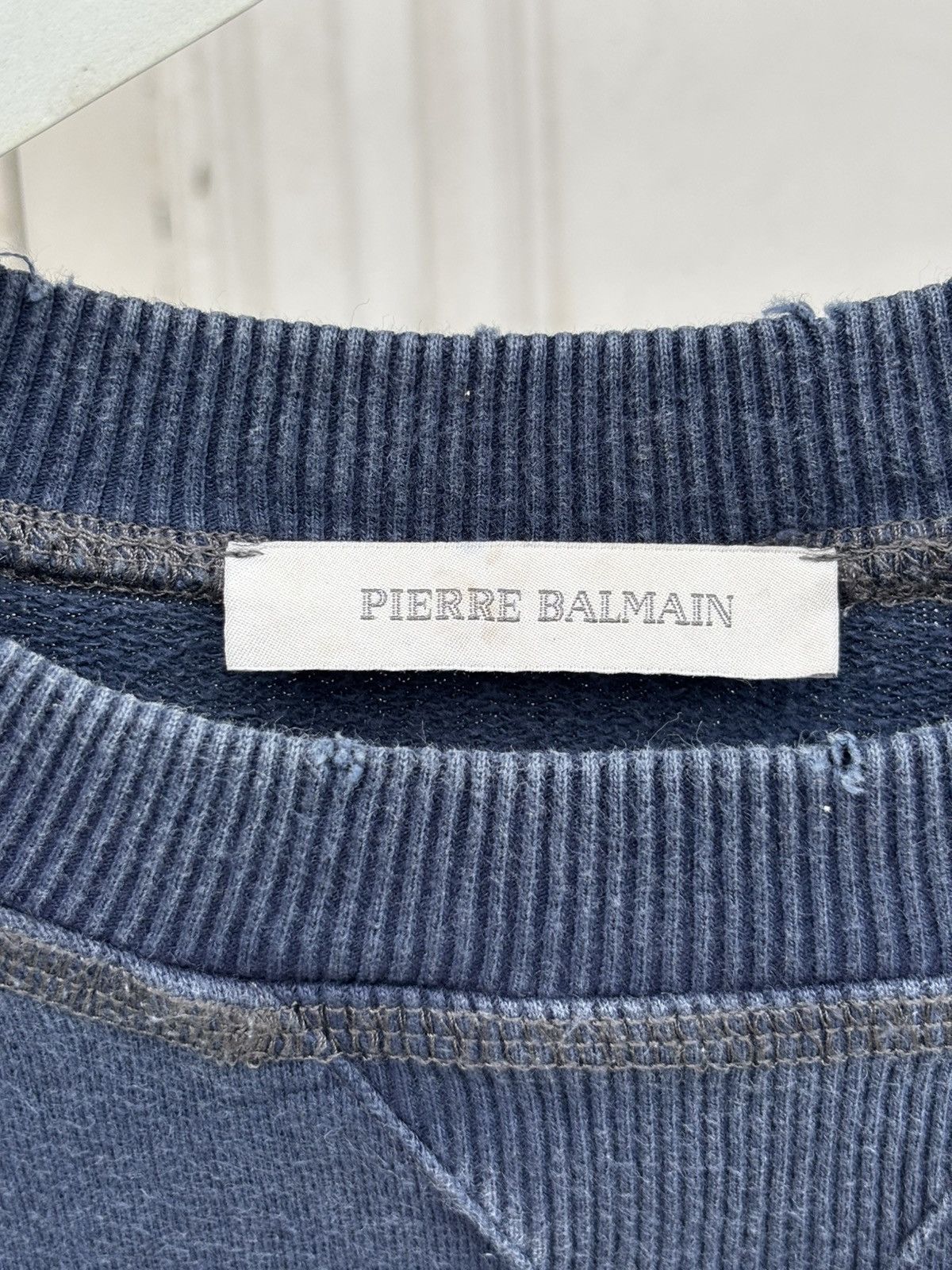 Balmain Post Decarnin Indigo Dyed Sweater Size US M / EU 48-50 / 2 - 4 Thumbnail