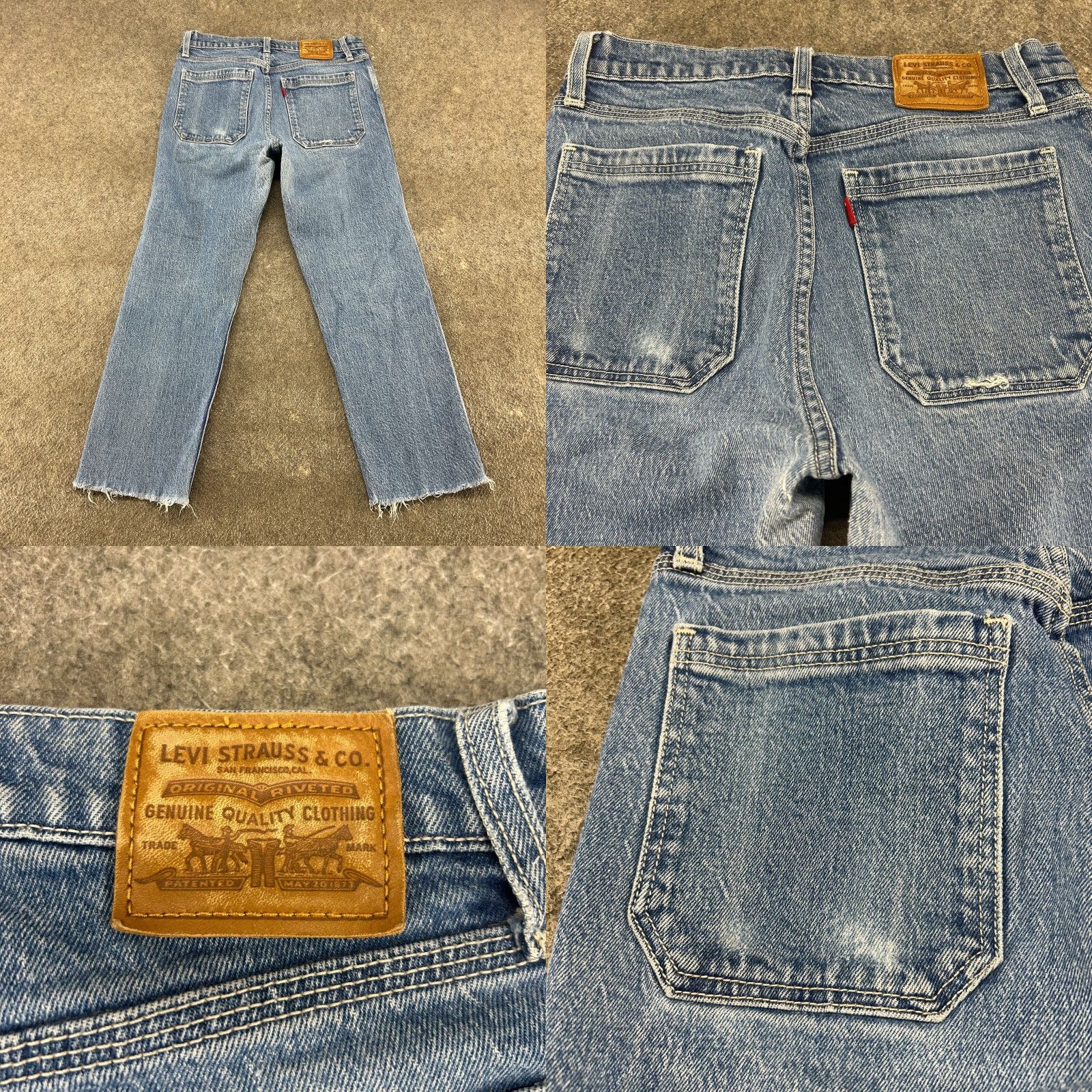 Levi's Levi's 501 Jeans Womens 28x24 Blue Straight Button Fly Premium Light Wash 90s Distressed Hem Fraying Vintage No Size 28" / US 6 / IT 42 - 8 Thumbnail
