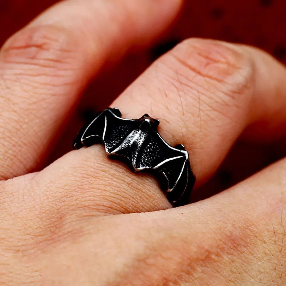 Jewelry Cool 316L Stainless Steel Bat Ring Size ONE SIZE - 2 Thumbnail