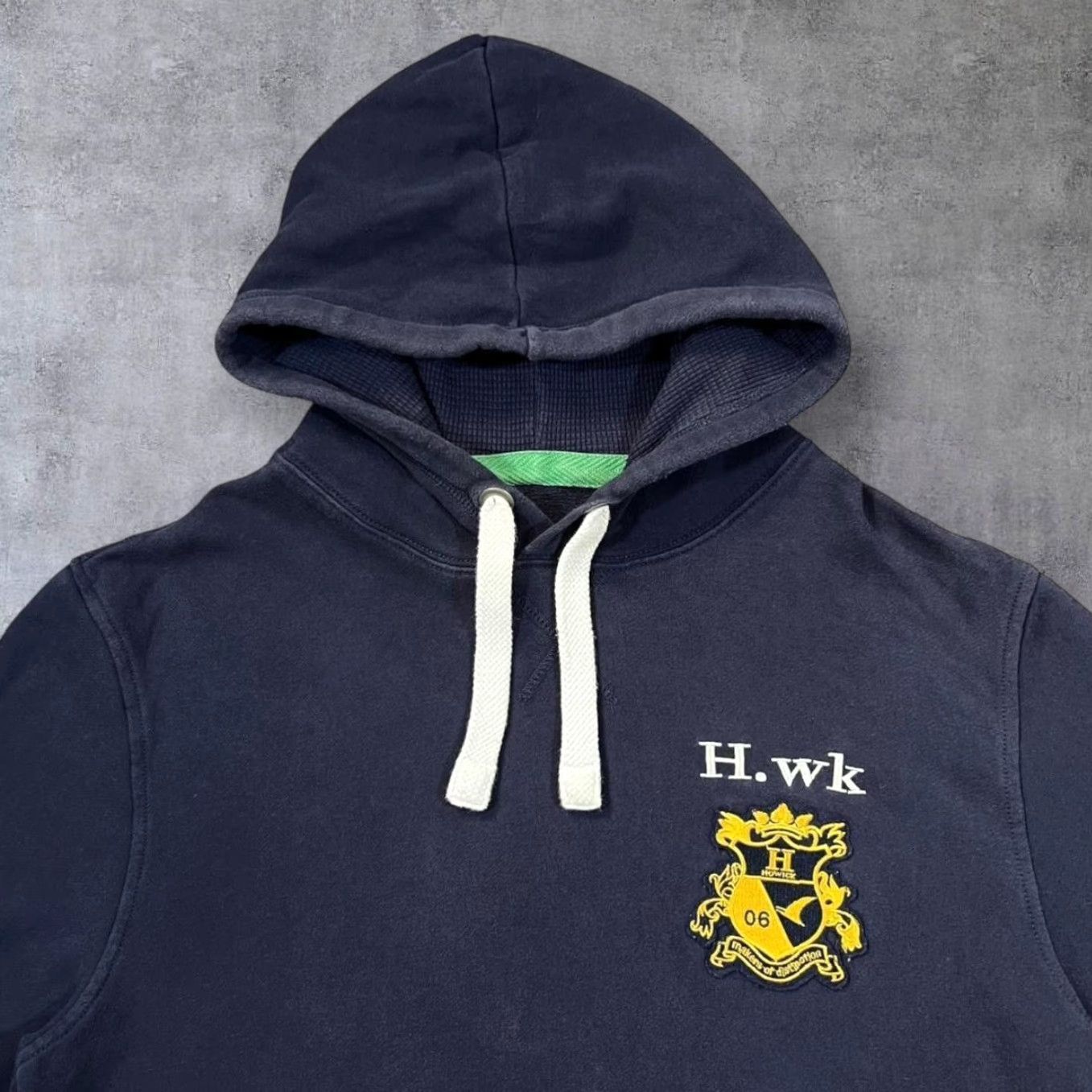 Vintage Howick H.wk Embroidered Patch Logo Navy Blue Pullover Hoodie Large Hoodie Mens L Blue Embroidered Logo 90s Event Size US L / EU 52-54 / 3 - 2 Thumbnail