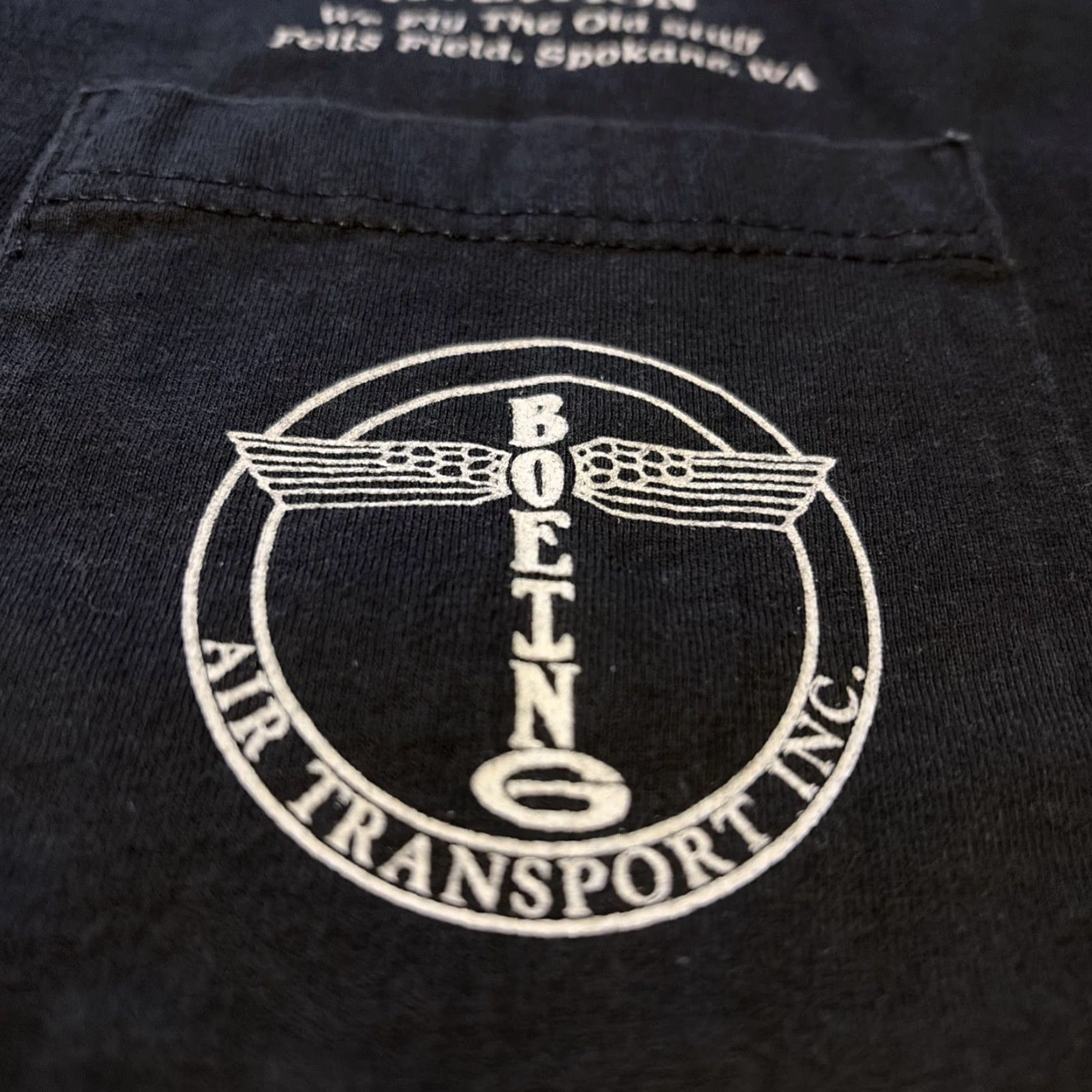 Vintage VINTAGE Boeing T-Shirt 90s Men L Black Aircraft Airplane Model 40c 1928 Pemberton L Size US L / EU 52-54 / 3 - 5 Thumbnail