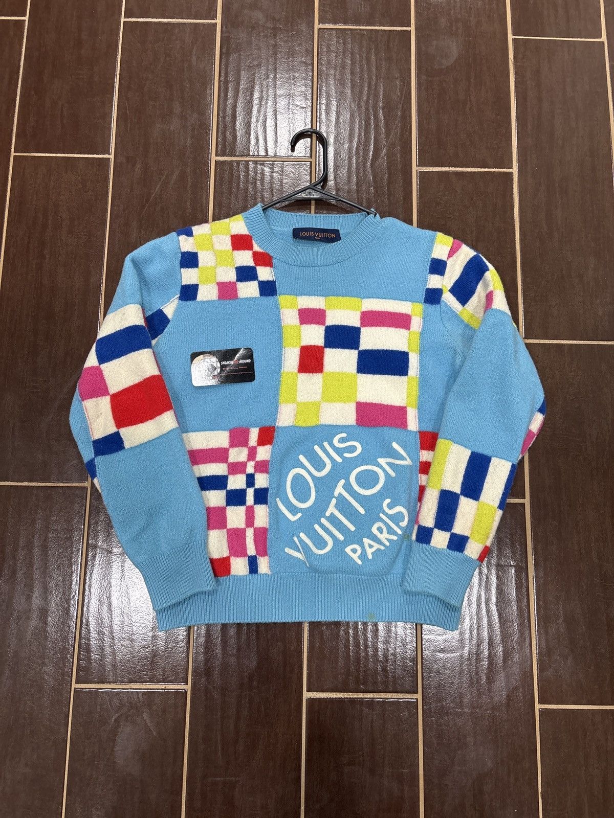 Louis Vuitton USED Louis Vuitton Distorted Giant Damier Knit Sweater SZ S Size US S / EU 44-46 / 1 - 1 Thumbnail